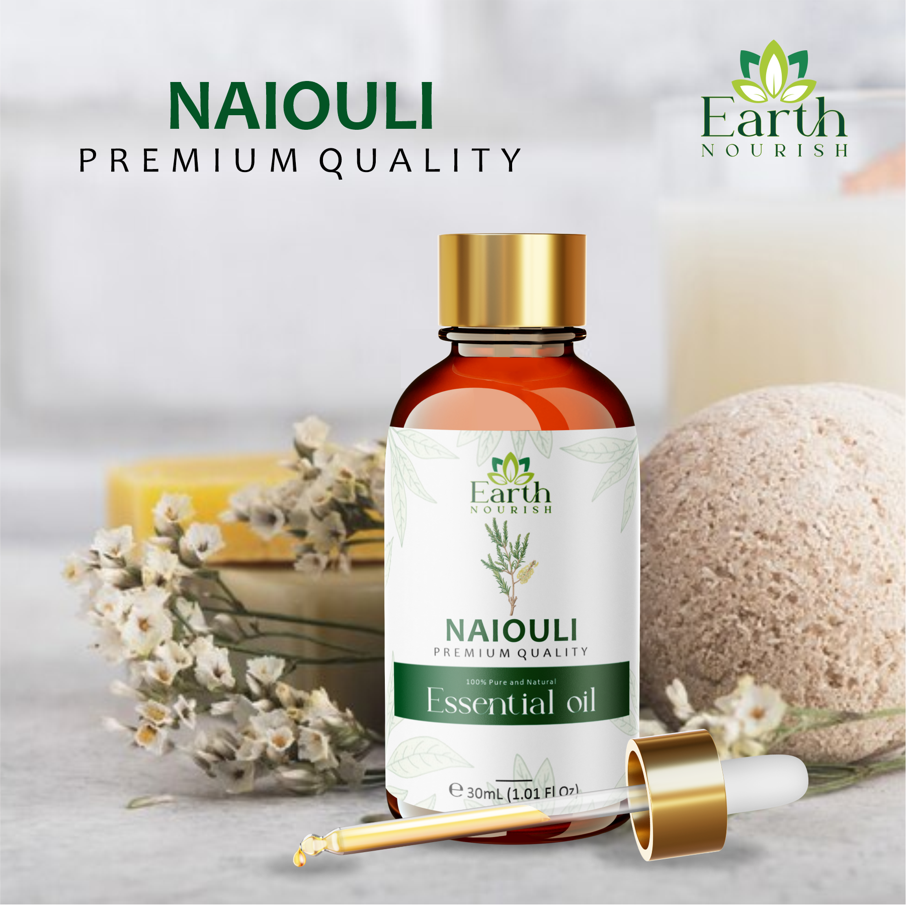 Niaouli Oil 50ml – Pure & Natural Essential Oil for Skin Purifying & Refreshing Care | Earth Nourish