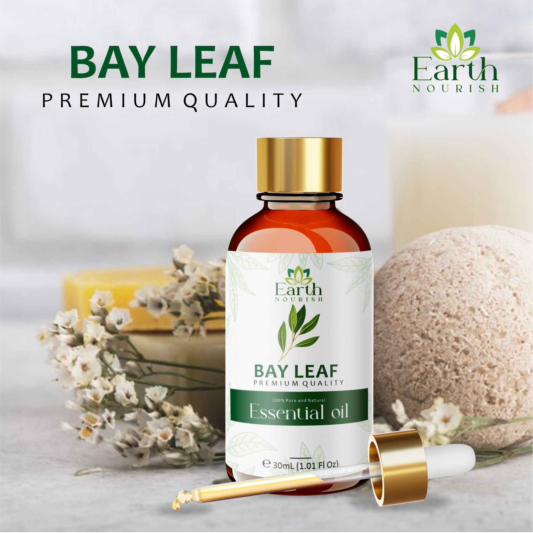 Bay Leaf Oil 50ml – Pure & Natural Essential Oil for DIY & Aromatherapy | Earth Nourish