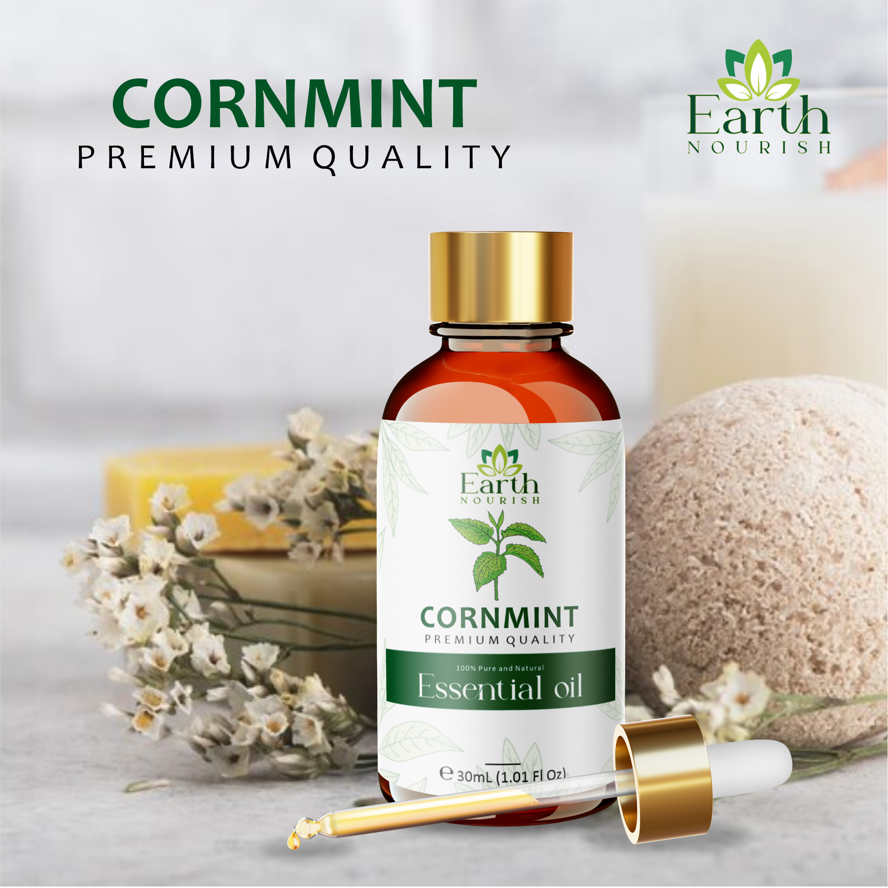Cornmint Oil 50ml – Pure & Natural Essential Oil for DIY & Aromatherapy | Earth Nourish