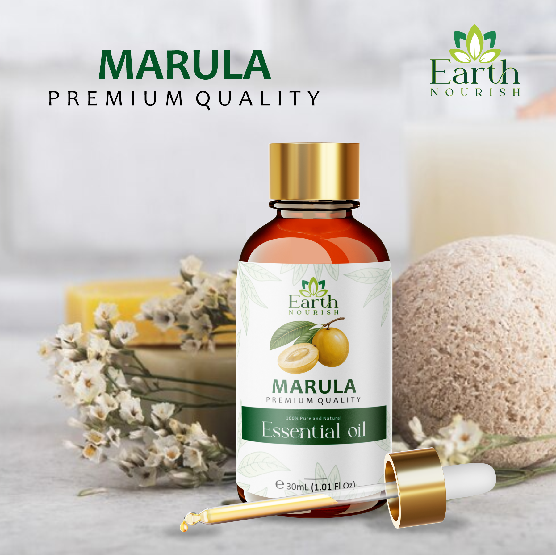 Marula Oil 50ml – Pure & Natural Cold-Pressed Carrier Oil for Radiant Glow & Youthful Skin | Earth Nourish
