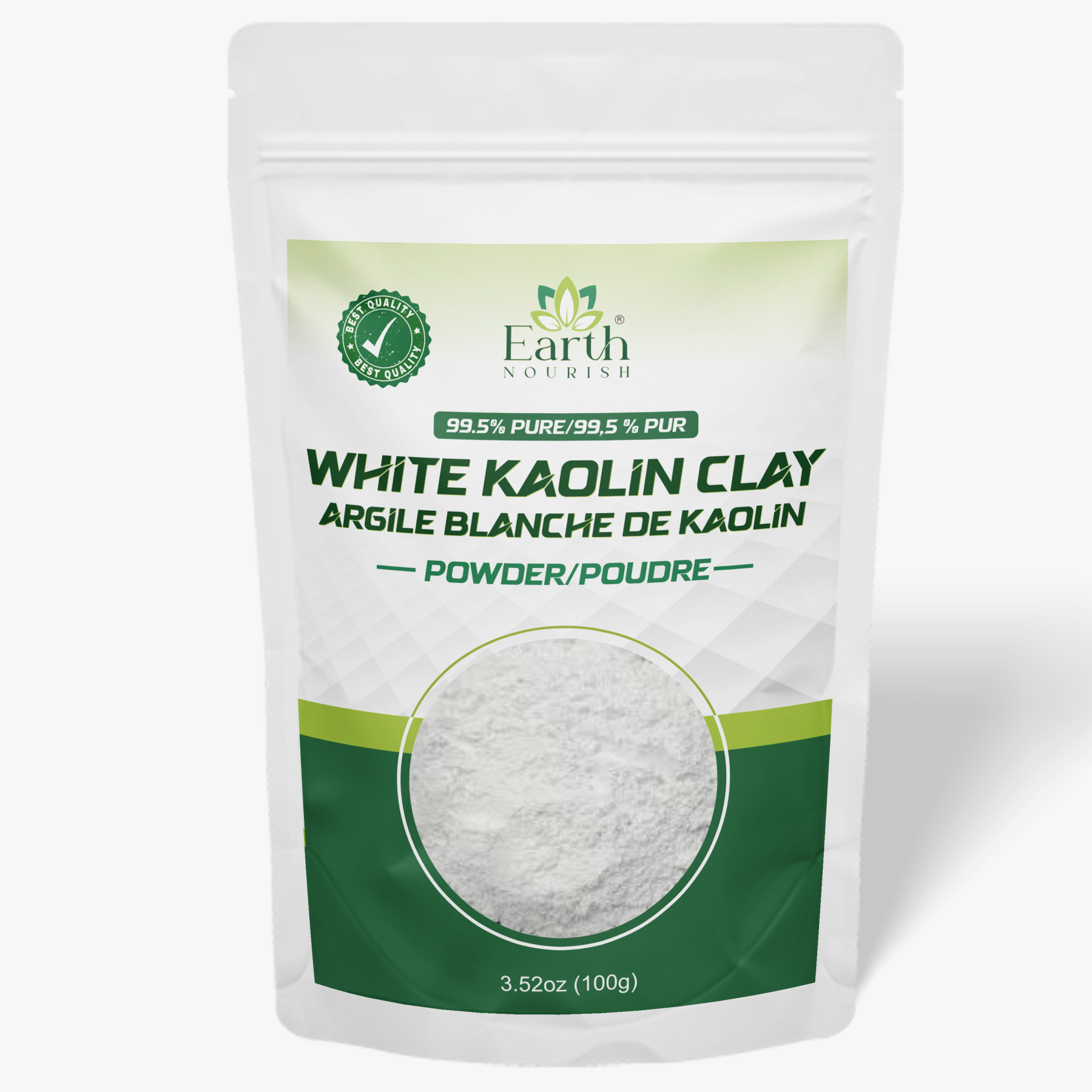 White Kaolin Clay Powder 100g – Cosmetic-Grade Raw Material | Earth Nourish