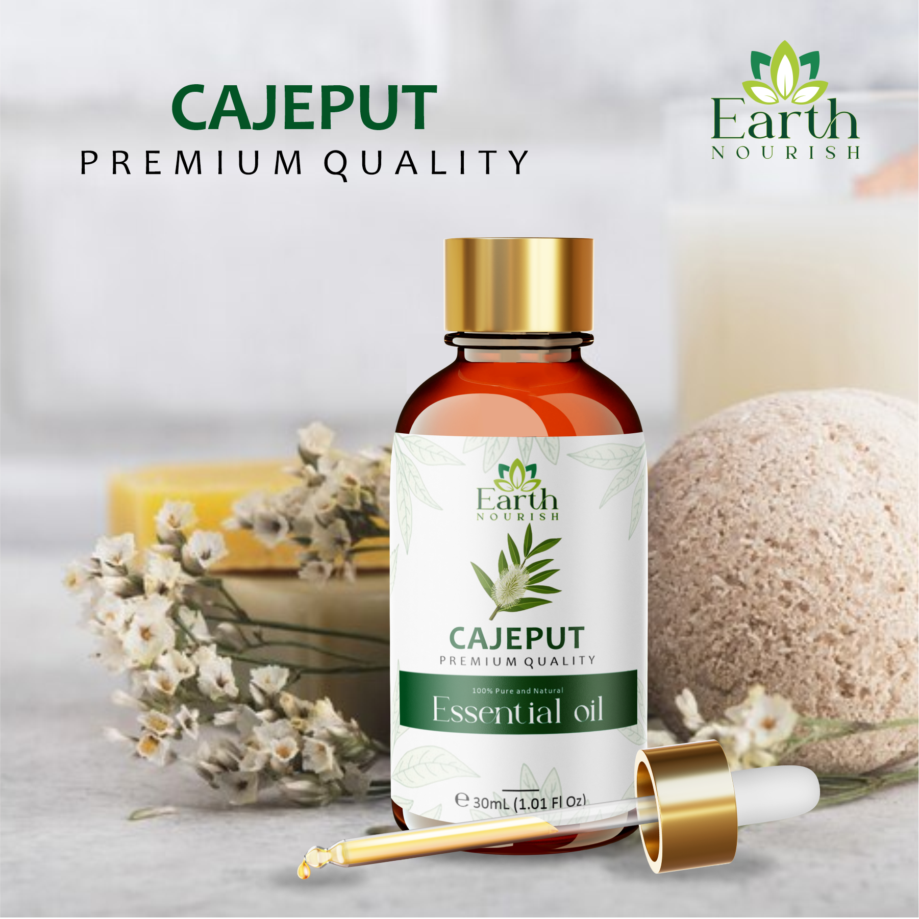 Cajeput Oil 50ml – Pure & Natural Essential Oil for DIY & Aromatherapy | Earth Nourish