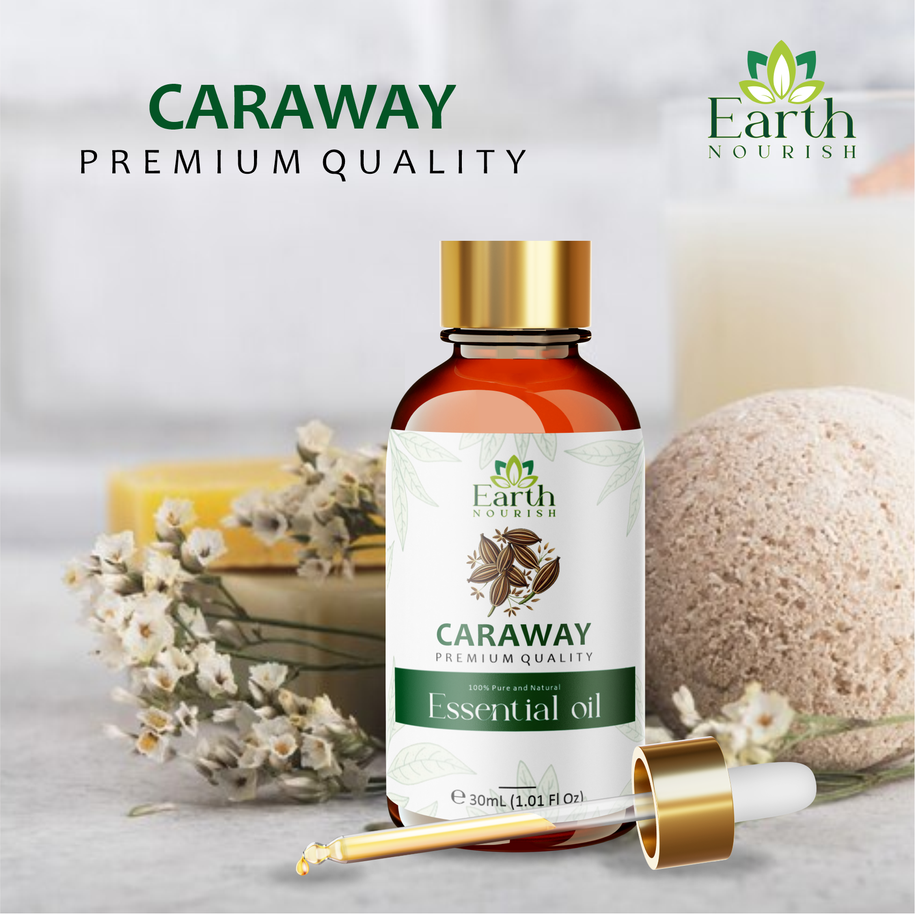 Caraway Oil 50ml – Pure & Natural Essential Oil for DIY & Aromatherapy | Earth Nourish