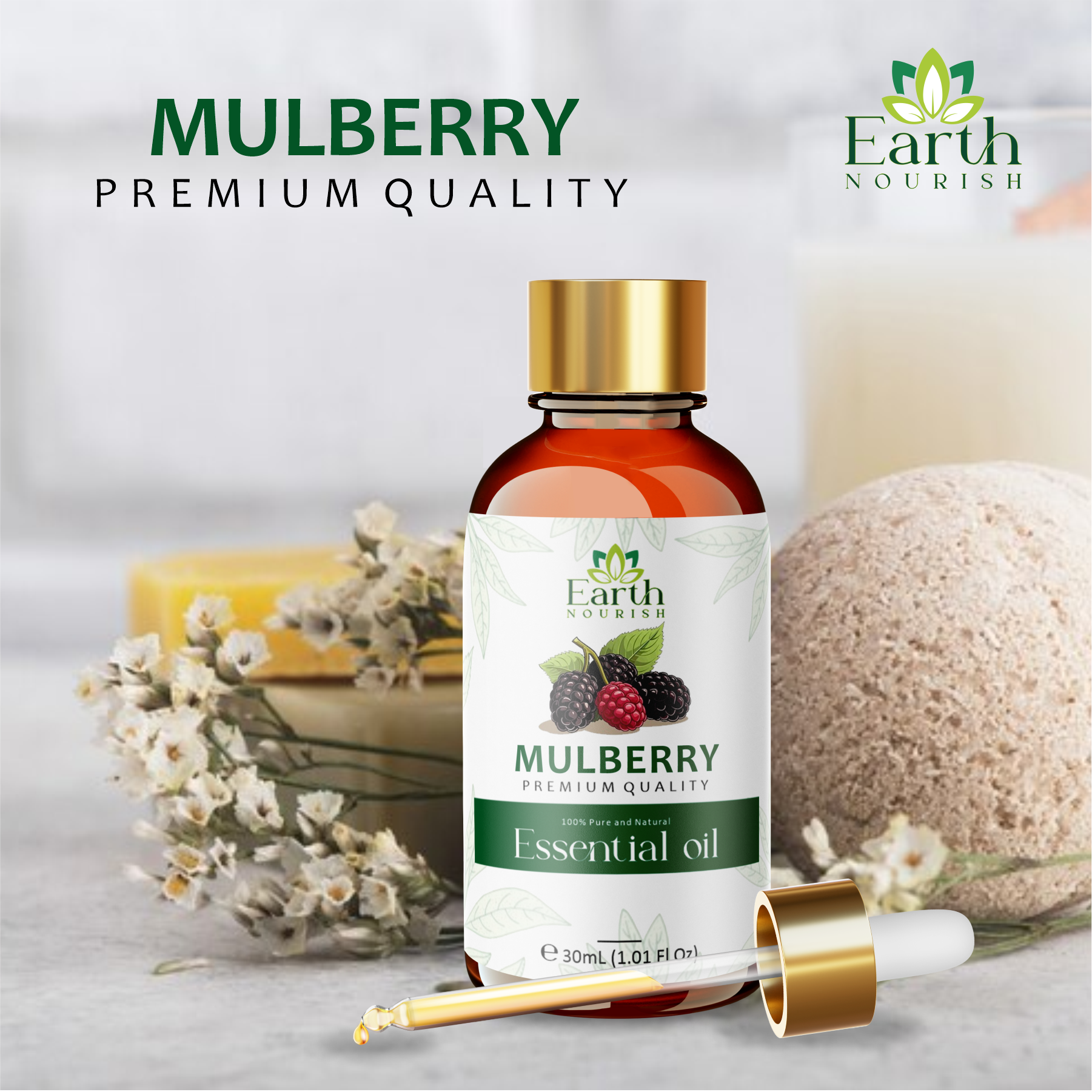 Mulberry Oil 50ml – Pure & Natural Carrier Oil for Skin Brightening & Even Complexion | Earth Nourish