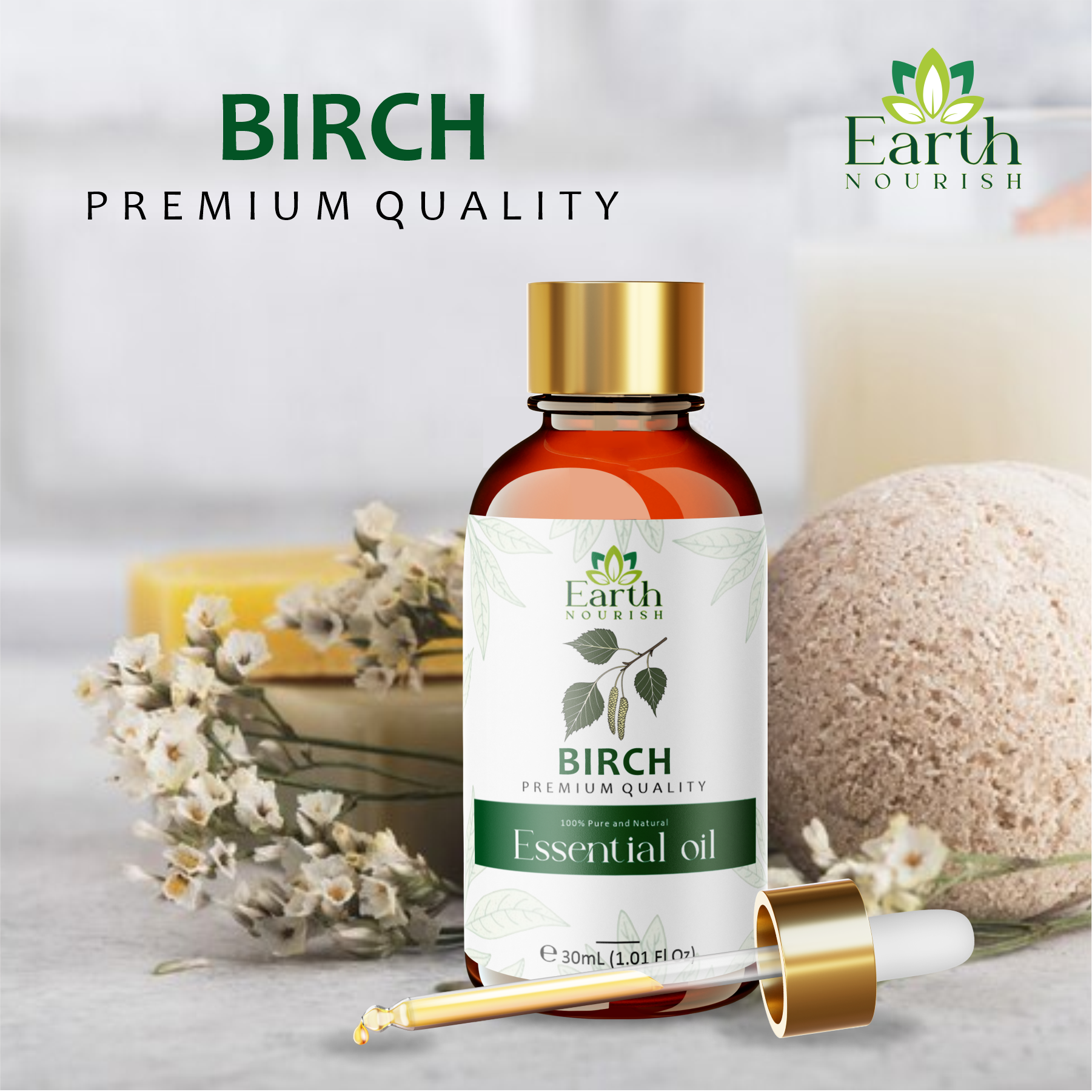 Birch Oil 30ml – Pure & Natural Essential Oil for DIY & Aromatherapy | Earth Nourish