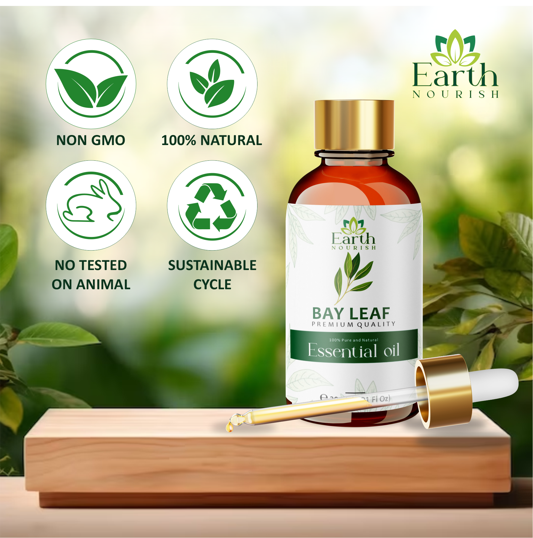 Bay Leaf Oil 50ml – Pure & Natural Essential Oil for DIY & Aromatherapy | Earth Nourish