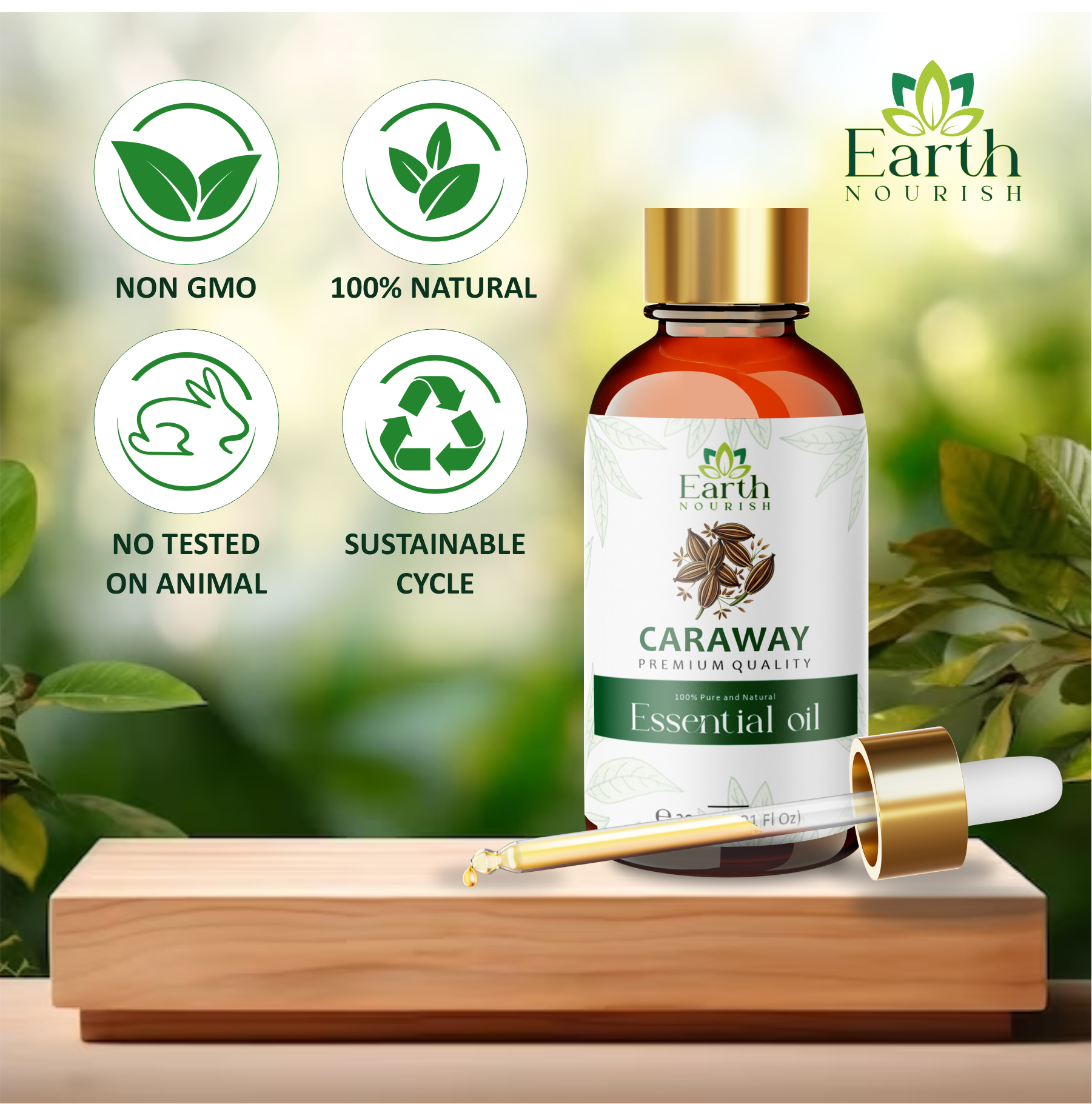Caraway Oil 50ml – Pure & Natural Essential Oil for DIY & Aromatherapy | Earth Nourish