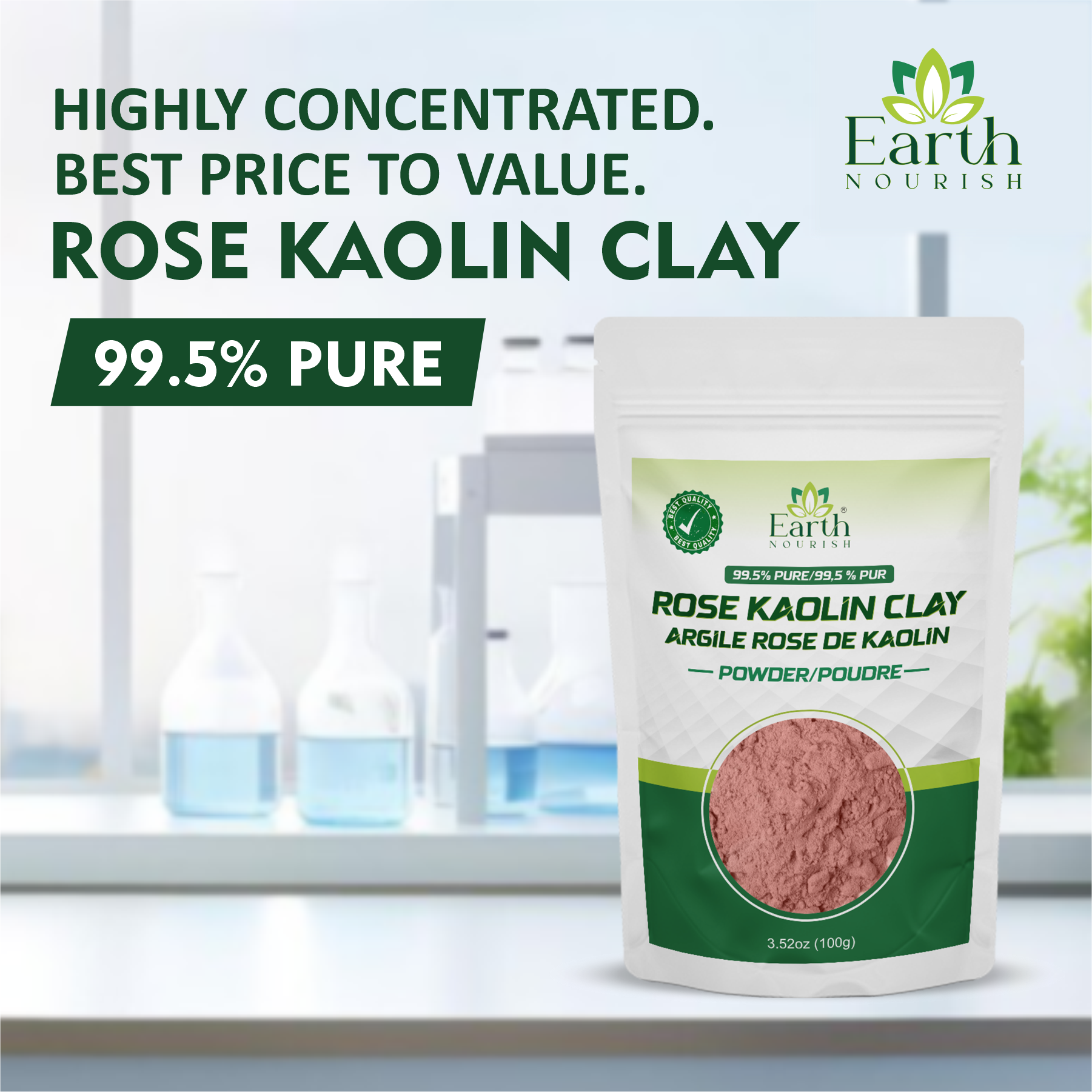 Rose Kaolin Clay Powder 100g – Cosmetic-Grade Raw Material | Earth Nourish