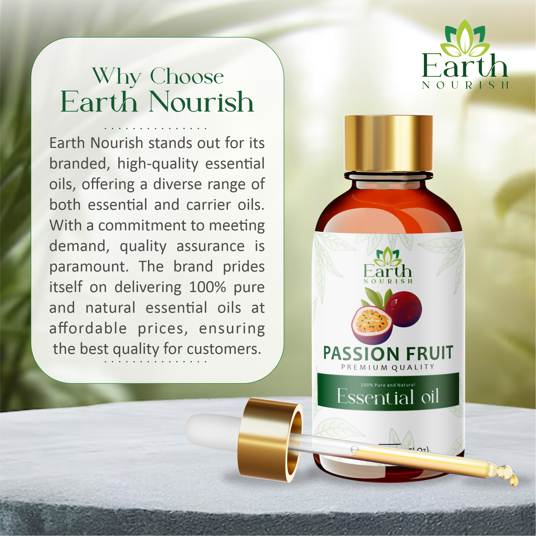 Passion Fruit Oil 50ml – Pure & Natural Cold-Pressed Carrier Oil for Calming Hydration & Radiant Skin | Earth Nourish