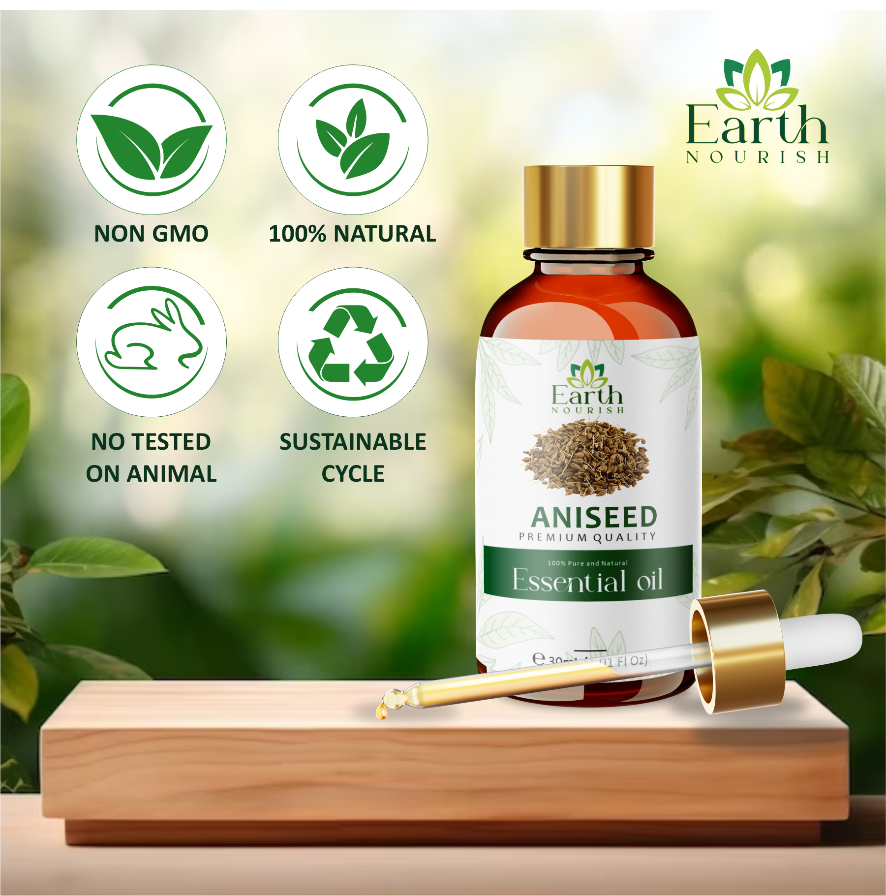 Aniseed Oil 50ml – Pure & Natural Essential Oil for DIY & Aromatherapy | Earth Nourish