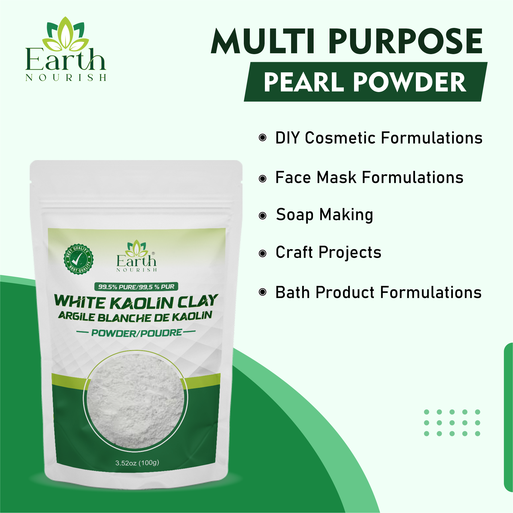 Pearl Powder 100g – Cosmetic-Grade Raw Material | Earth Nourish