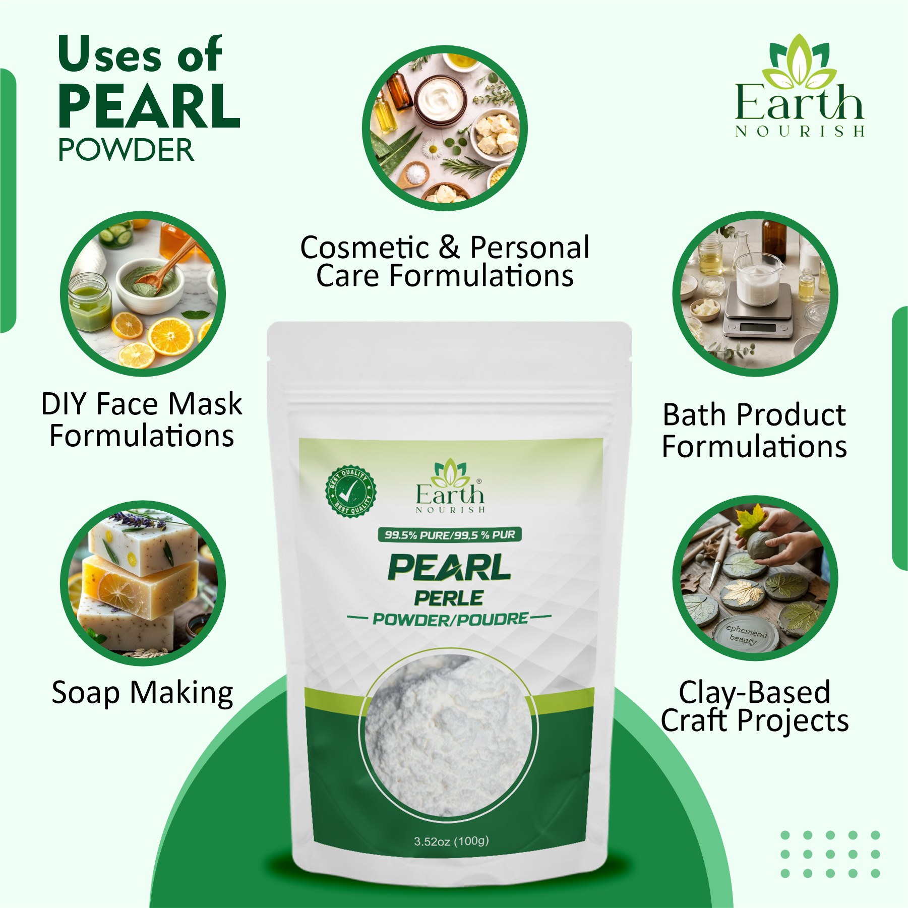 Pearl Powder 100g – Cosmetic-Grade Raw Material | Earth Nourish