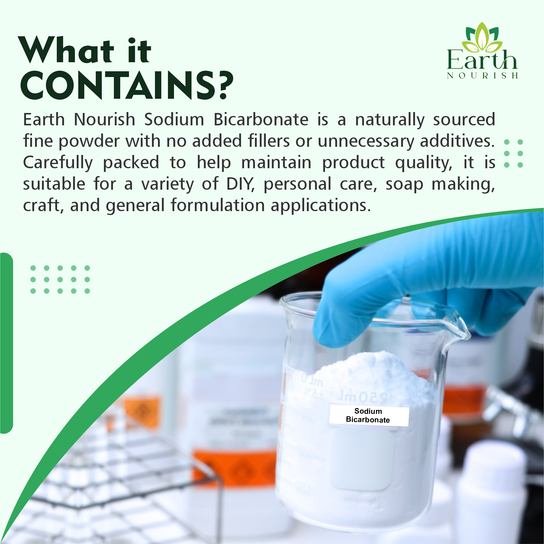 Sodium Bicarbonate Powder 100g – Cosmetic-Grade Raw Material | Earth Nourish