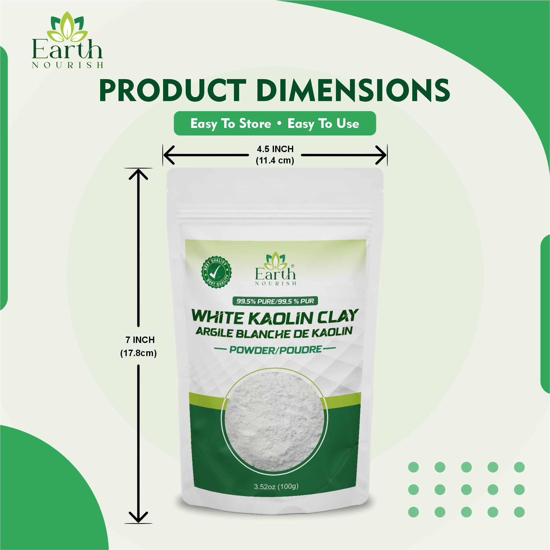 White Kaolin Clay Powder 100g – Cosmetic-Grade Raw Material | Earth Nourish