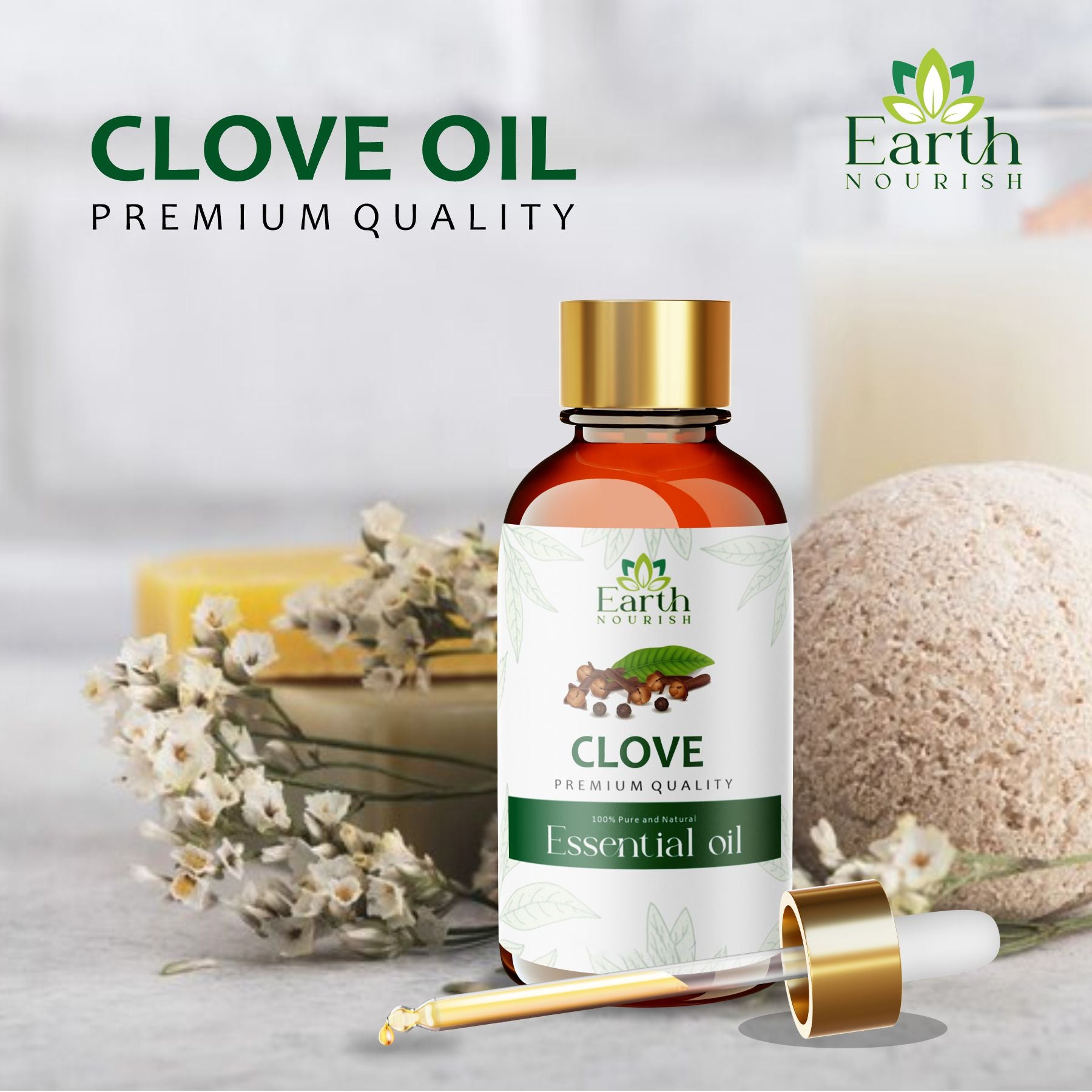 Clove Oil 50ml – Pure & Natural Essential Oil for DIY & Aromatherapy | Earth Nourish