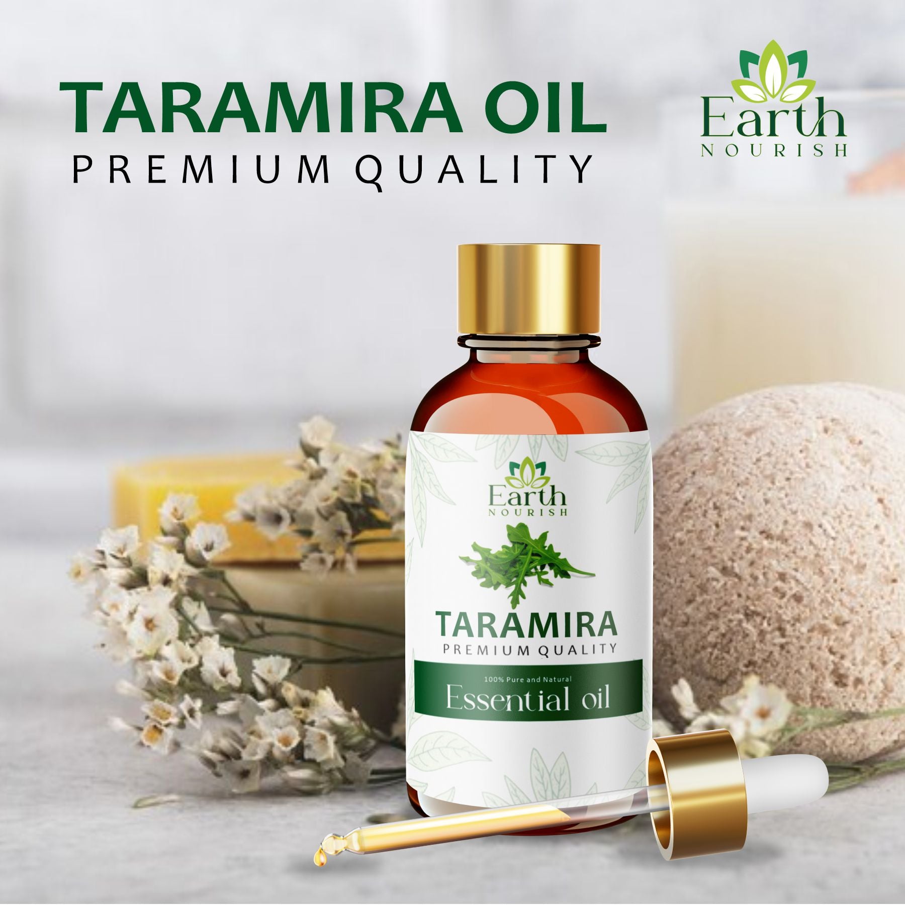 Taramira Oil 50ml – Pure & Natural Cold-Pressed Carrier Oil for Hair Fall Control & Scalp Care | Earth Nourish