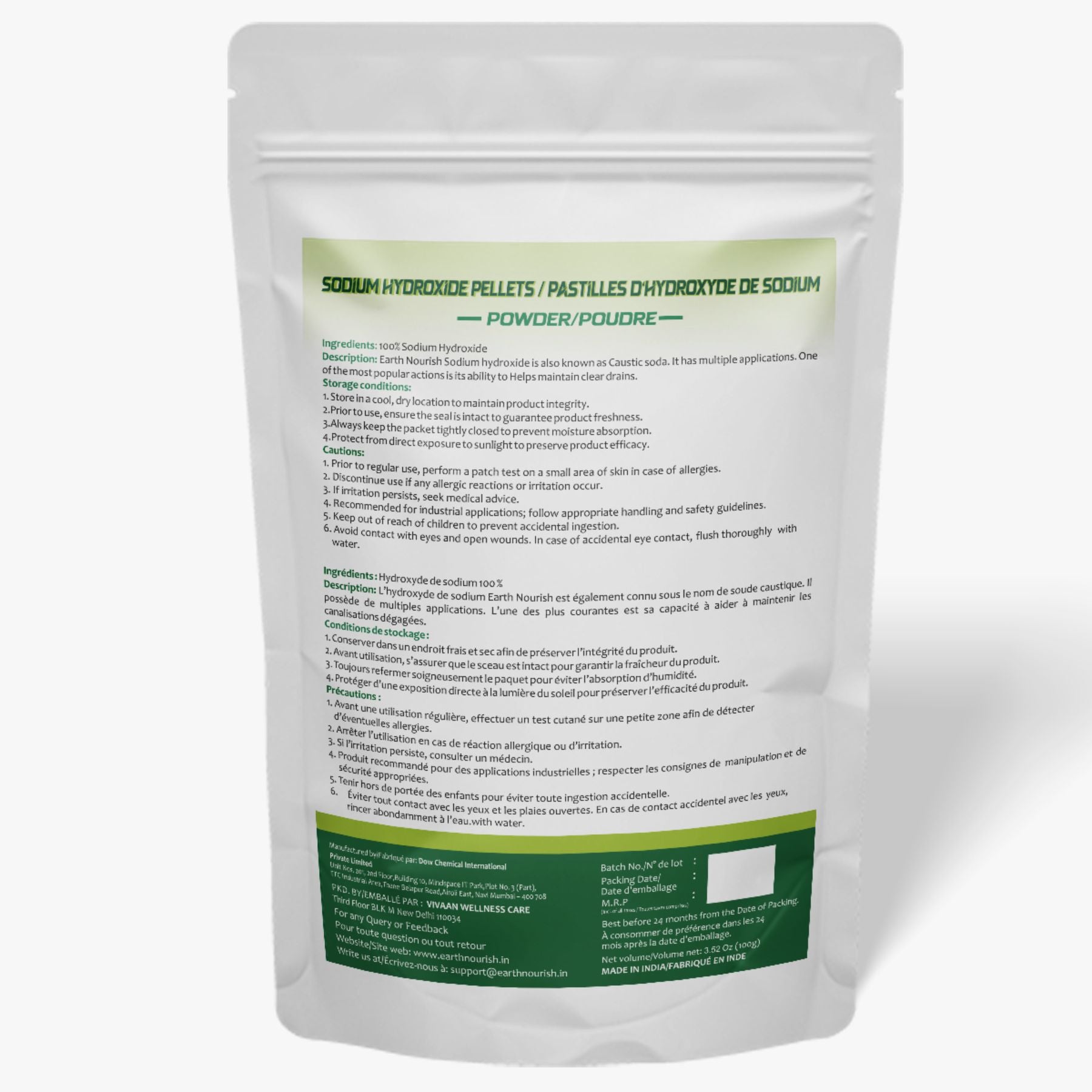 Sodium Hydroxide Pellets 100g – Cosmetic-Grade Raw Material | Earth Nourish