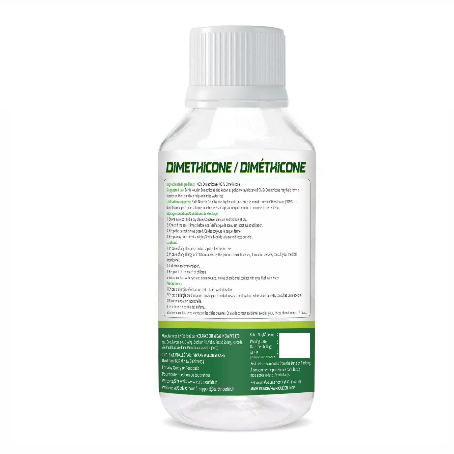 Title: Dimethicone (Silicone Oil) 100g – Cosmetic-Grade Raw Material | Earth Nourish