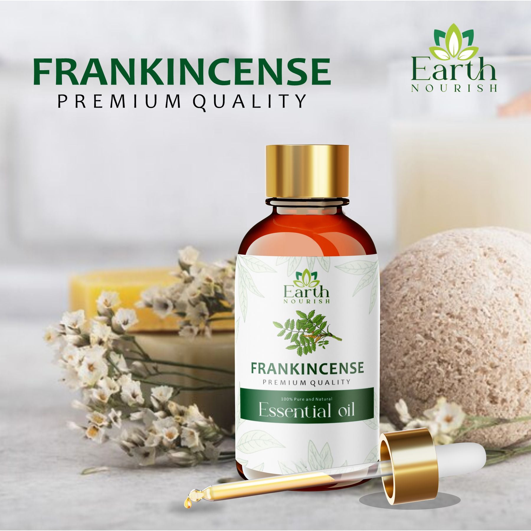 Frankincense Oil 50ml – Pure & Natural Essential Oil for DIY & Aromatherapy | Earth Nourish