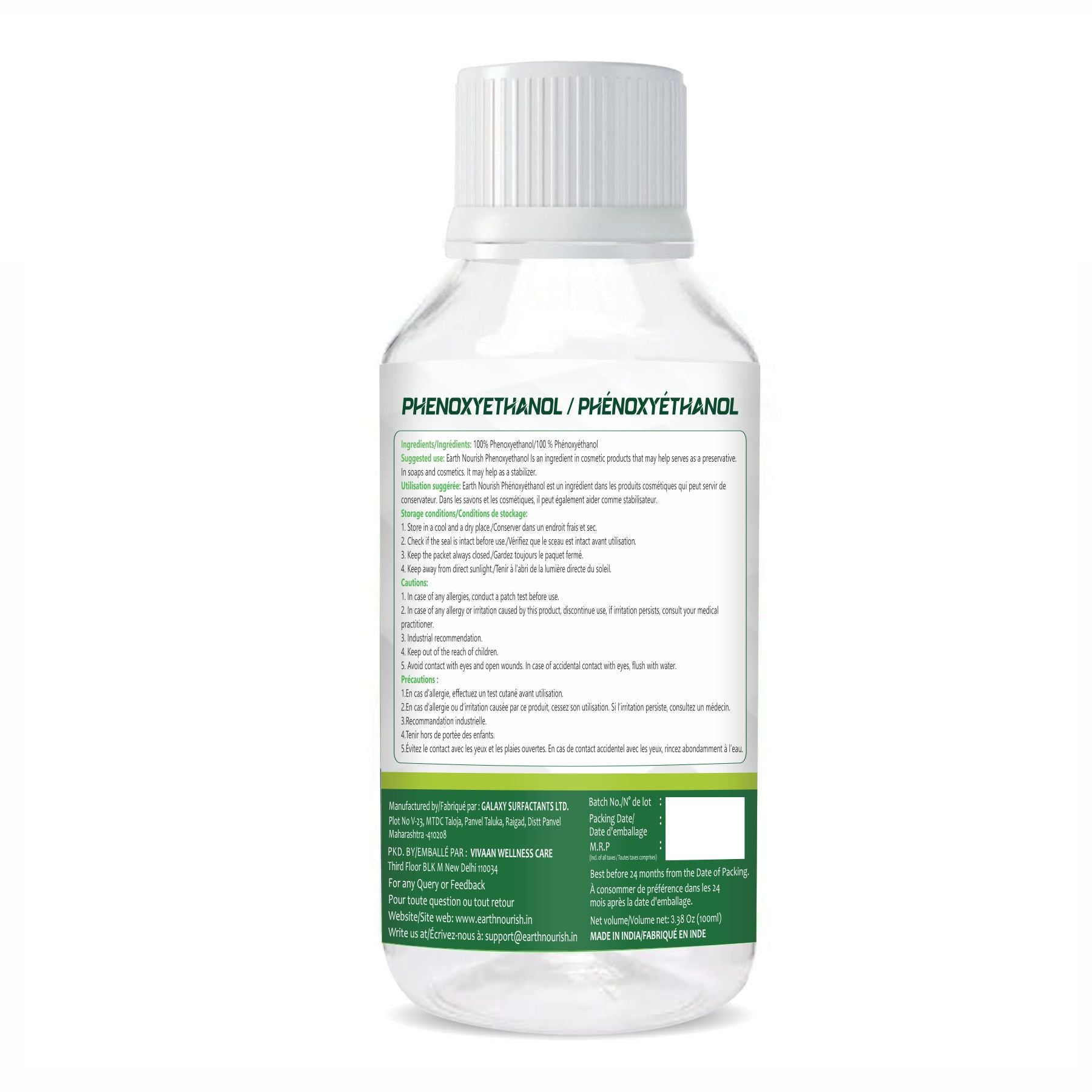 Phenoxyethanol 100g – Cosmetic-Grade Raw Material | Earth Nourish