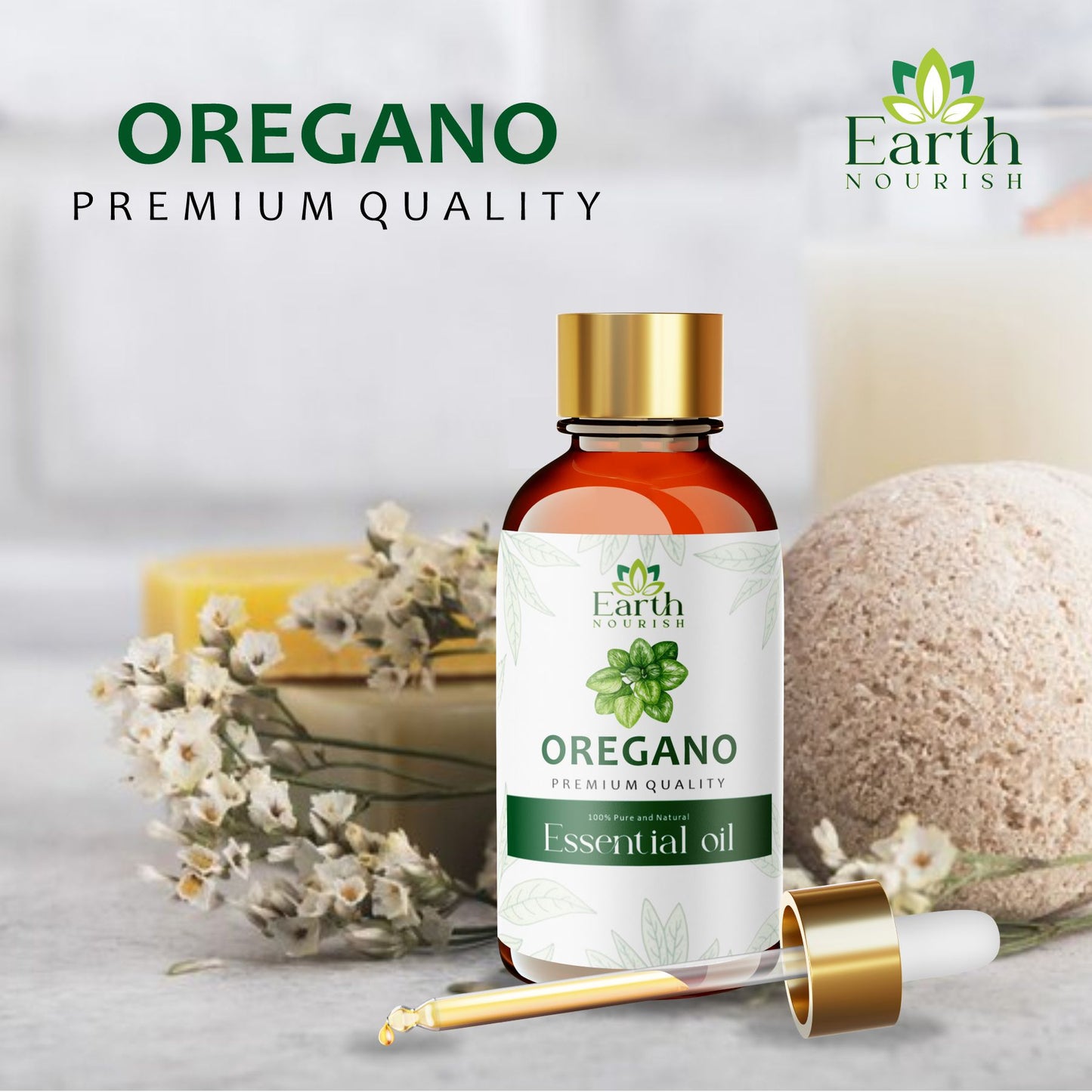 Earth Nourish Oregano Essential Oil - 15ml | 100% Pure, Natural & Undiluted for Skin, Hair, Aromatherapy, and Diffusers
