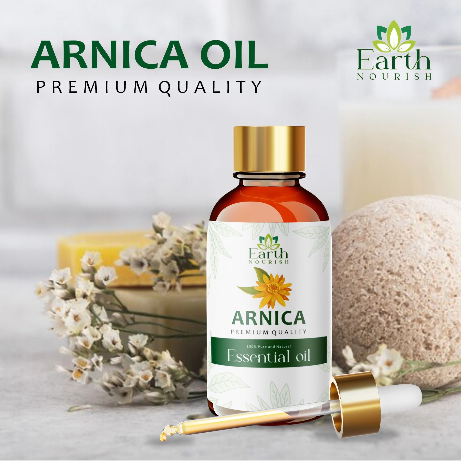 Earth Nourish Arnica Oil – 50 ml | Pure & Natural Infused Oil for Massage & DIY Use