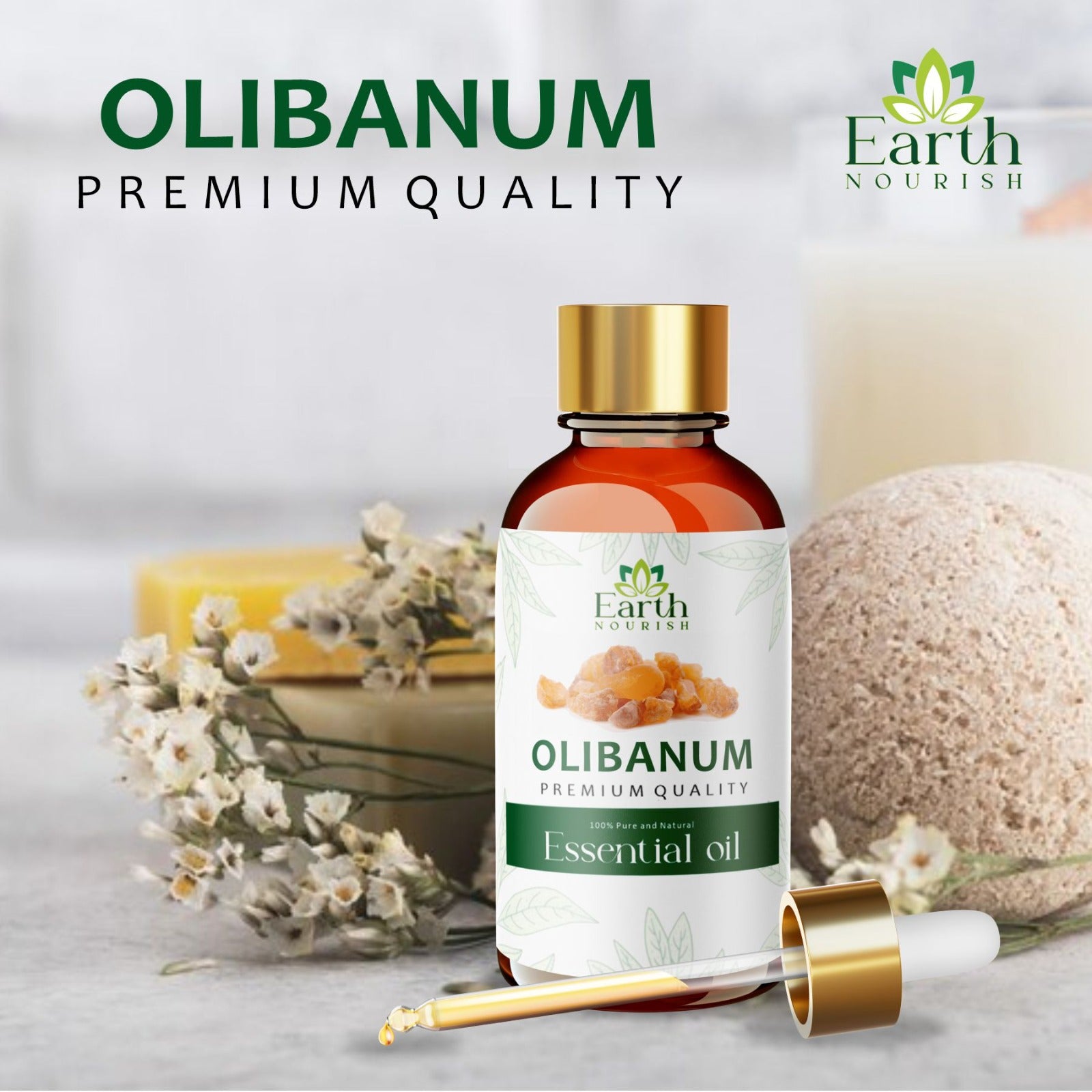 Olibanum Oil 50ml – Pure & Natural Essential Oil for Skin Rejuvenation & Meditative Peace | Earth Nourish