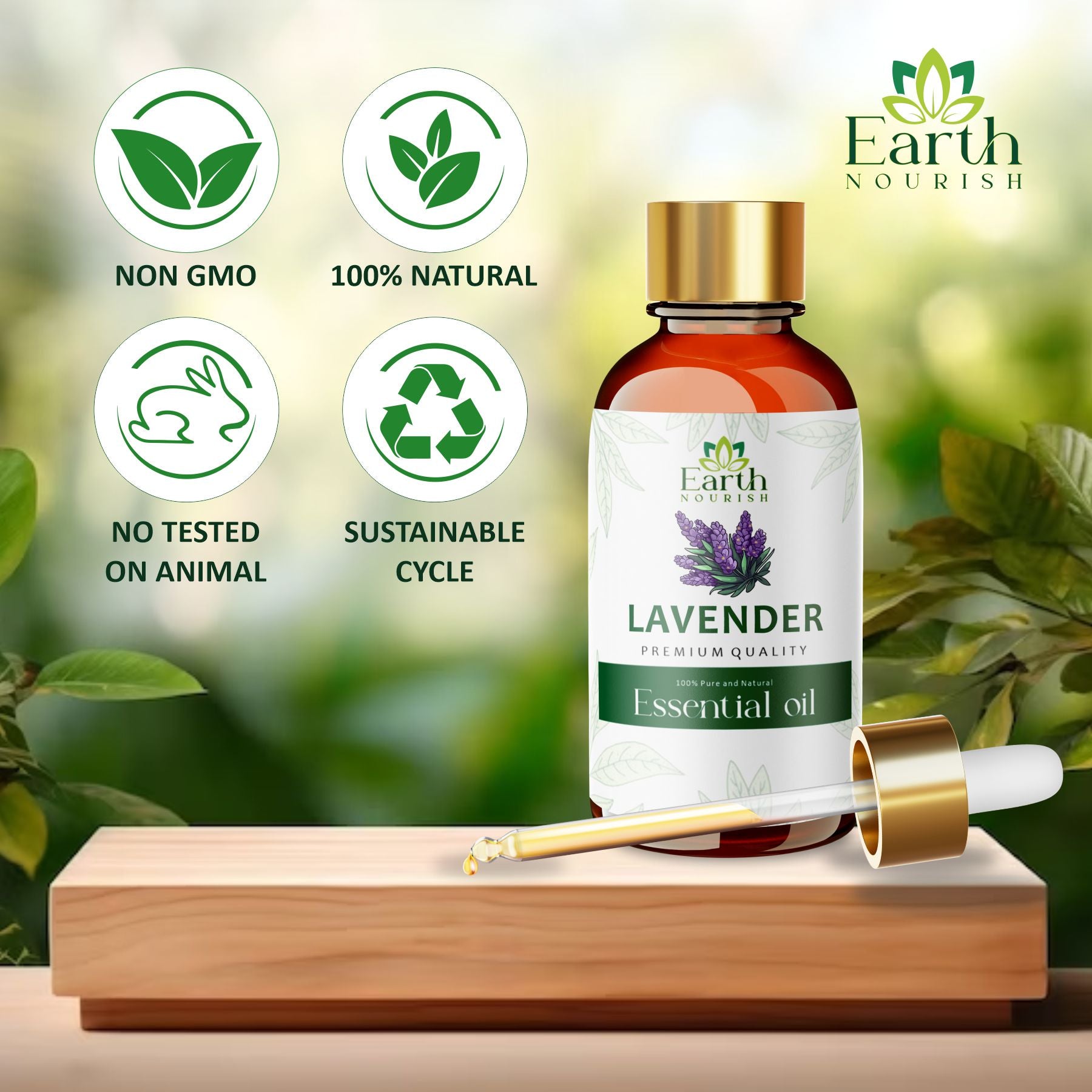 Lavender Oil 50ml – Pure & Natural Essential Oil for Relaxation & Skin Soothing | Earth Nourish