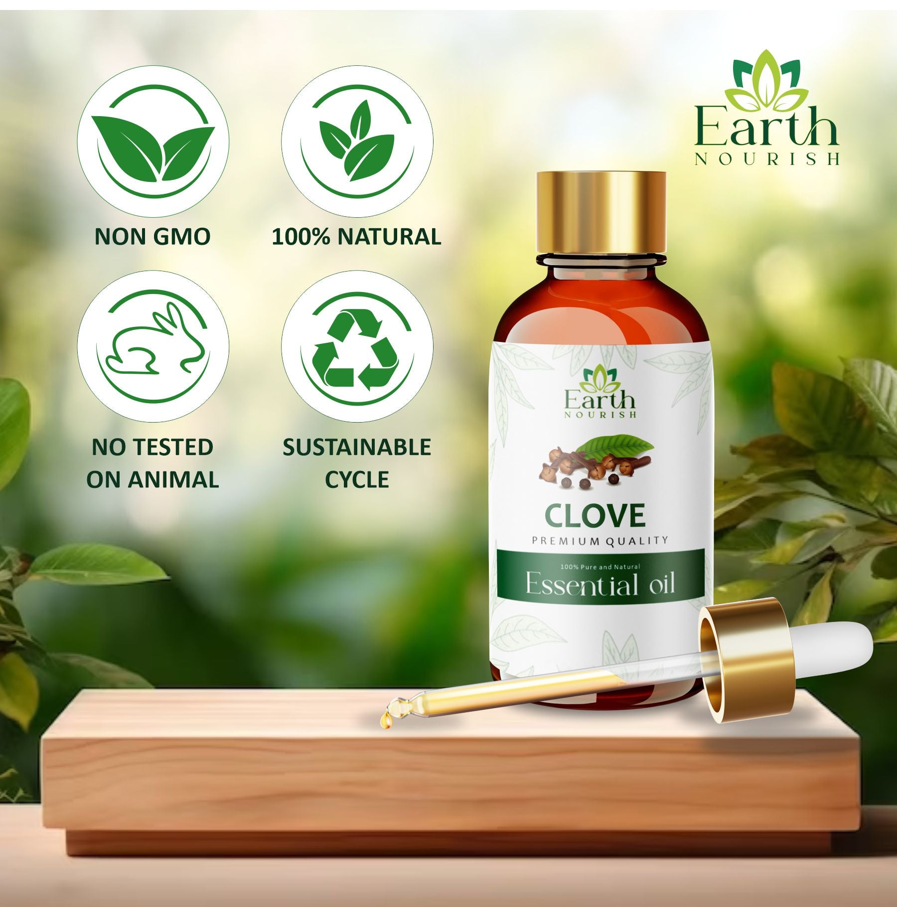 Clove Oil 50ml – Pure & Natural Essential Oil for DIY & Aromatherapy | Earth Nourish