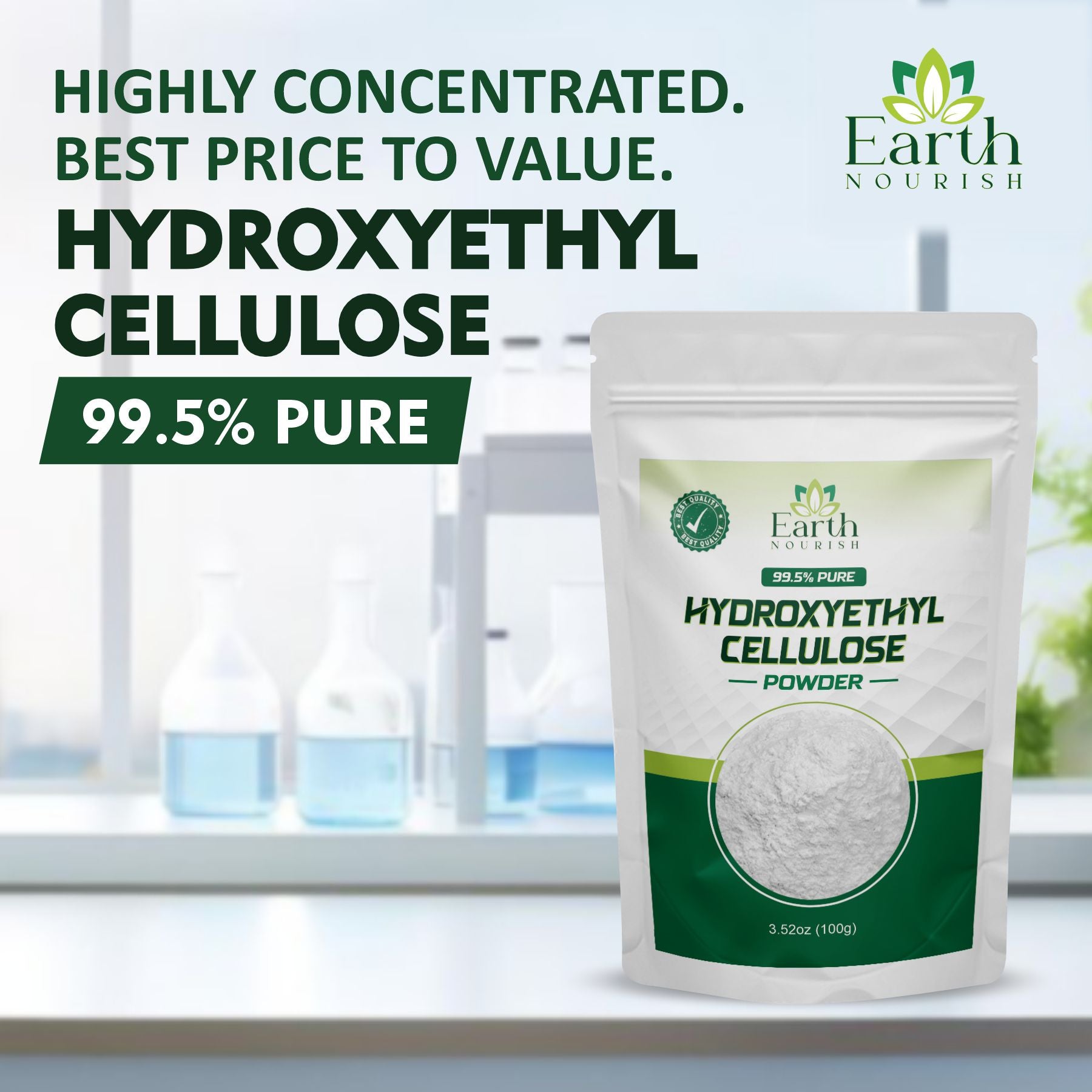 Earth Nourish Hydroxyethyl Cellulose (HEC) Powder 100g