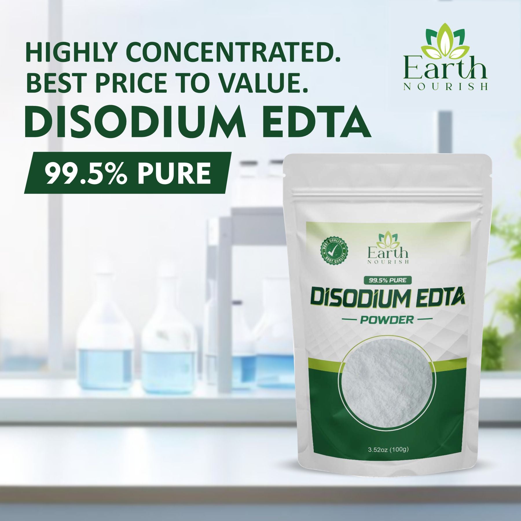 Disodium EDTA Powder 100g – Cosmetic-Grade Raw Material | Earth Nourish