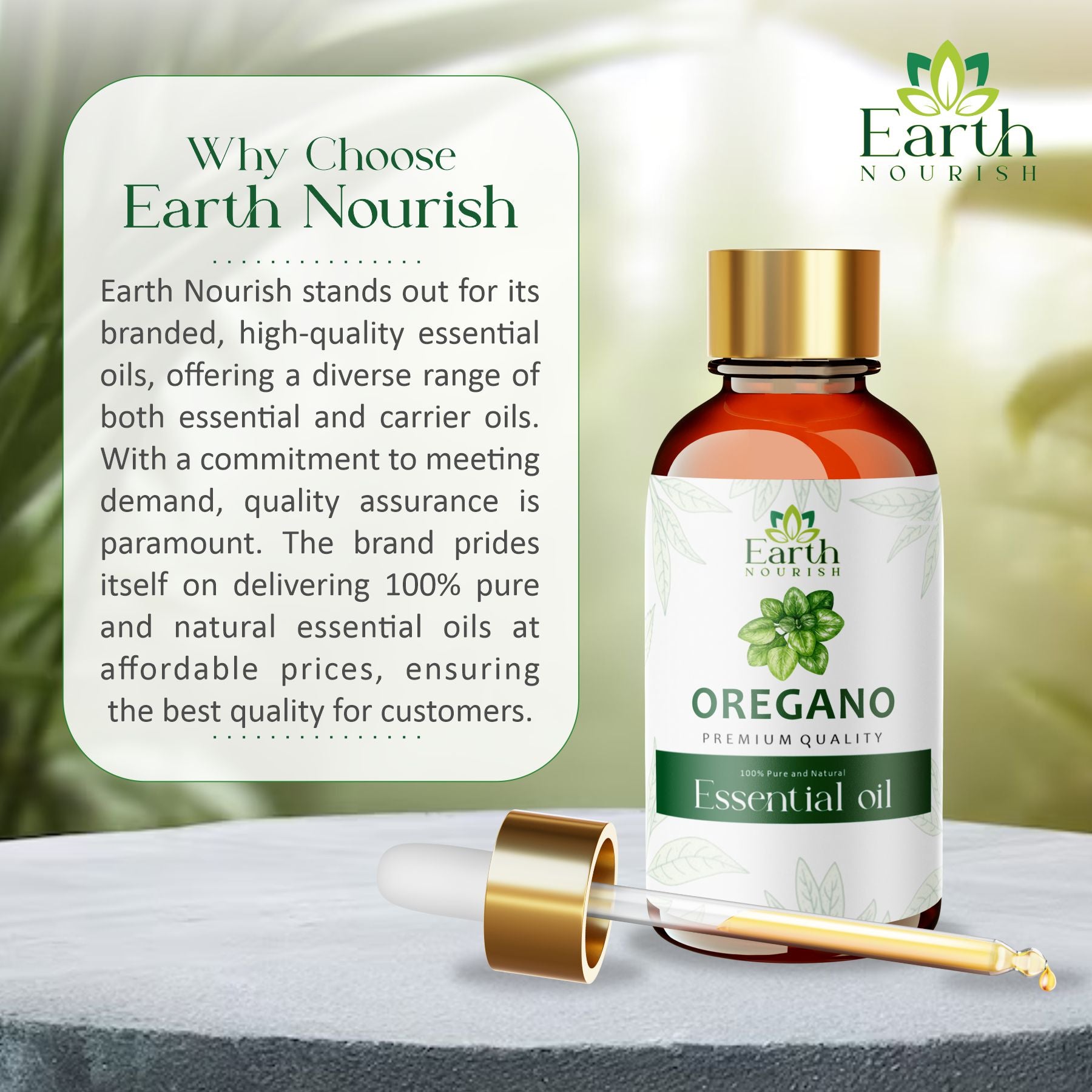 Earth Nourish Oregano Essential Oil – 50 ml | 100% Pure & Undiluted Aromatic Oil