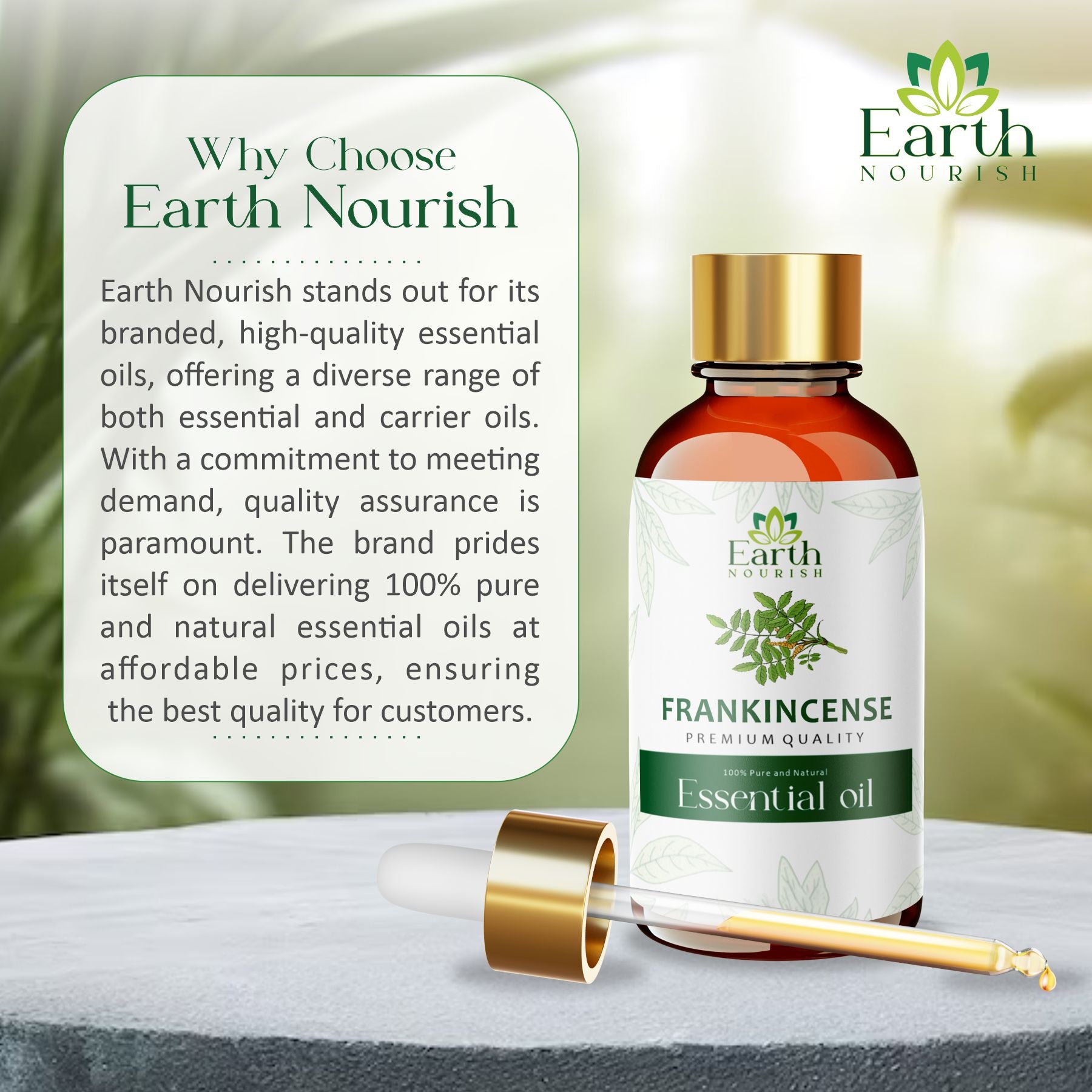 Frankincense Oil 50ml – Pure & Natural Essential Oil for DIY & Aromatherapy | Earth Nourish