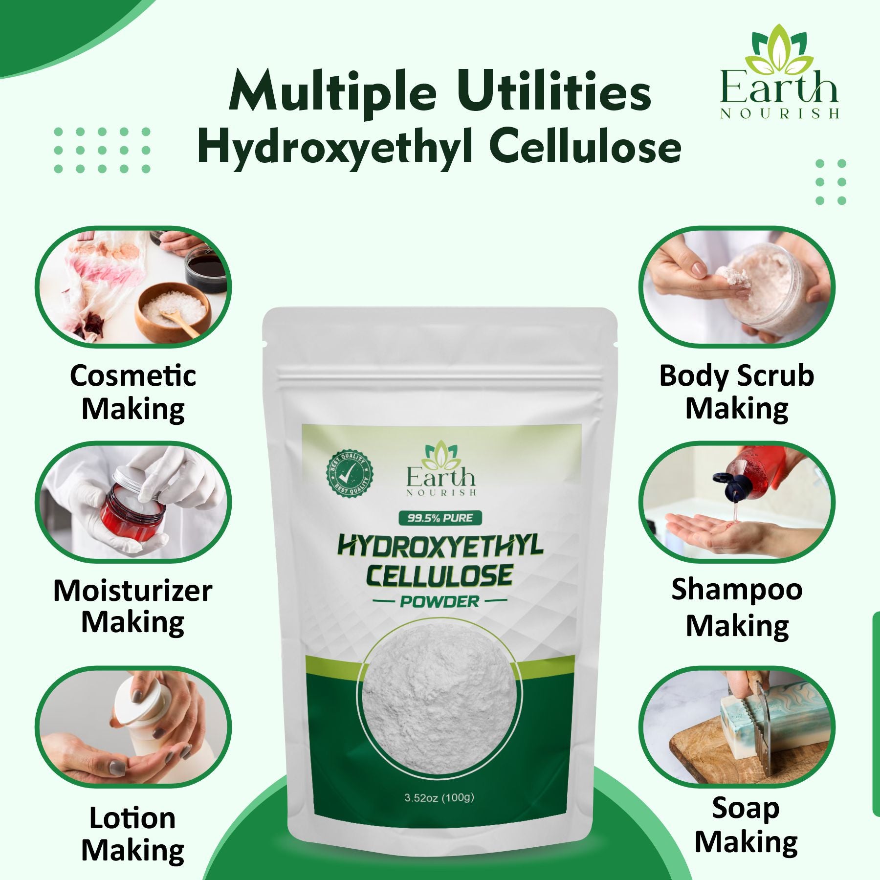 Earth Nourish Hydroxyethyl Cellulose (HEC) Powder 100g