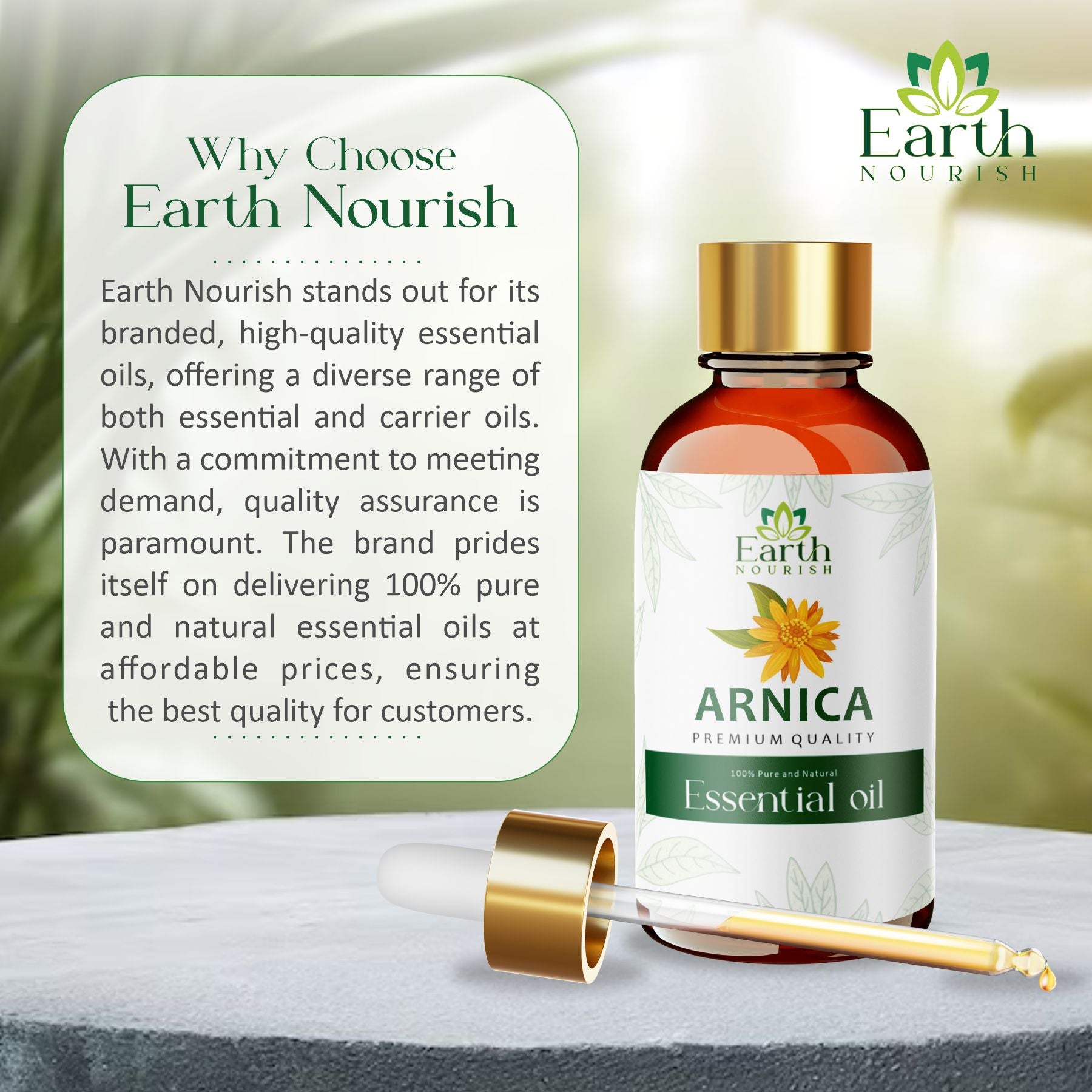 Arnica Oil 50ml – Pure & Natural Infused Oil for Body Massage & DIY Use | Earth Nourish