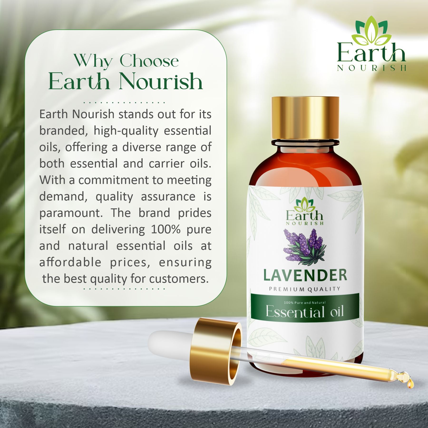 Lavender Oil 50ml – Pure & Natural Essential Oil for Relaxation & Skin Soothing | Earth Nourish
