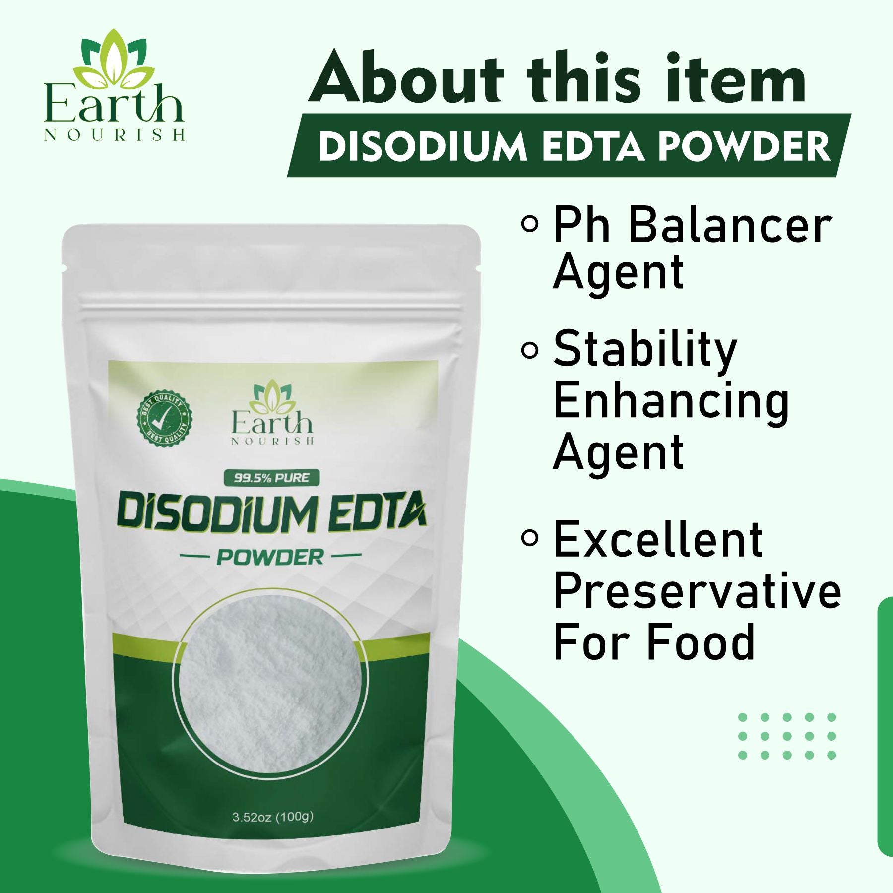Disodium EDTA Powder 100g – Cosmetic-Grade Raw Material | Earth Nourish