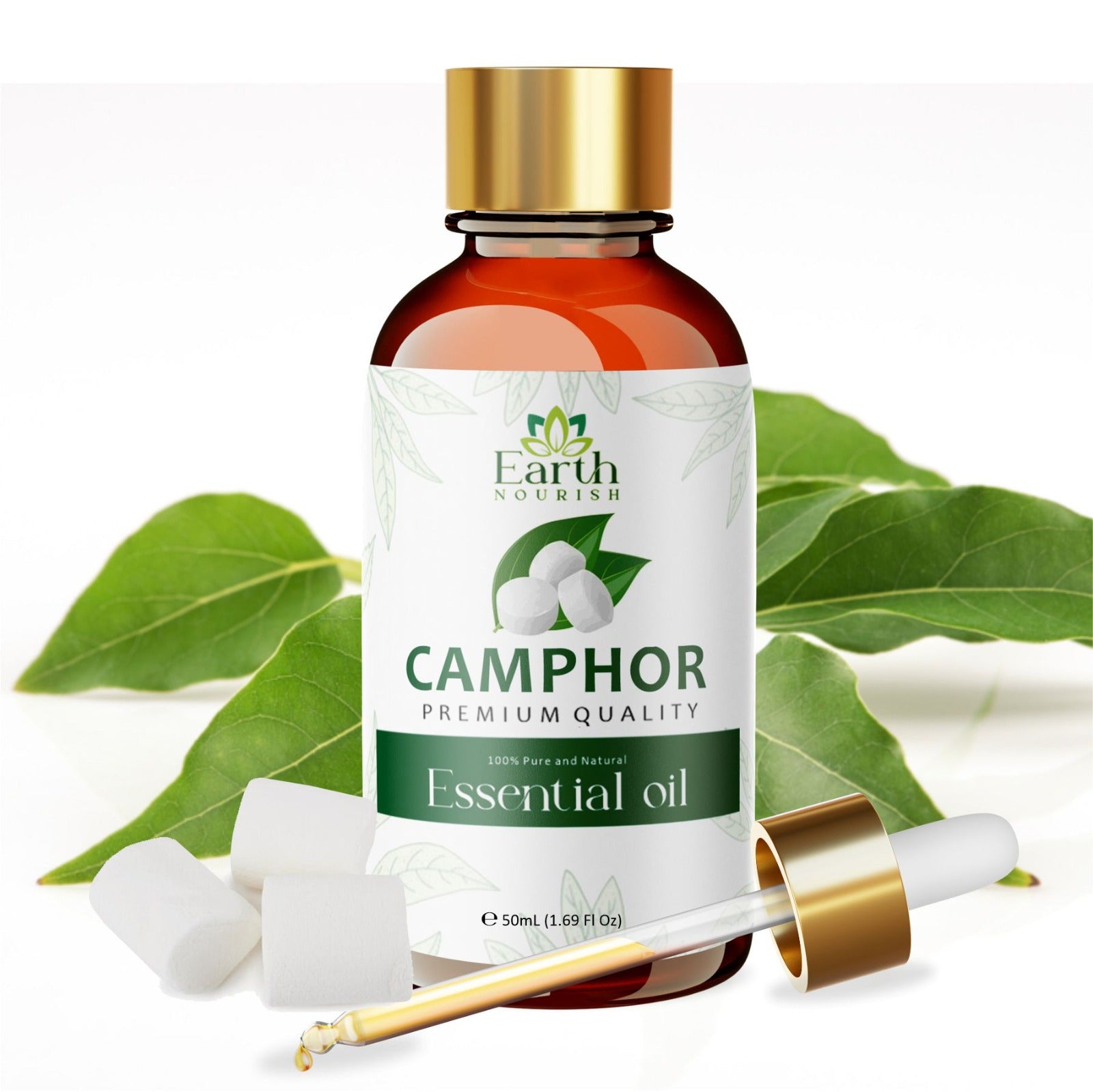 Camphor Oil 50ml – Pure & Natural Essential Oil for DIY & Aromatherapy | Earth Nourish