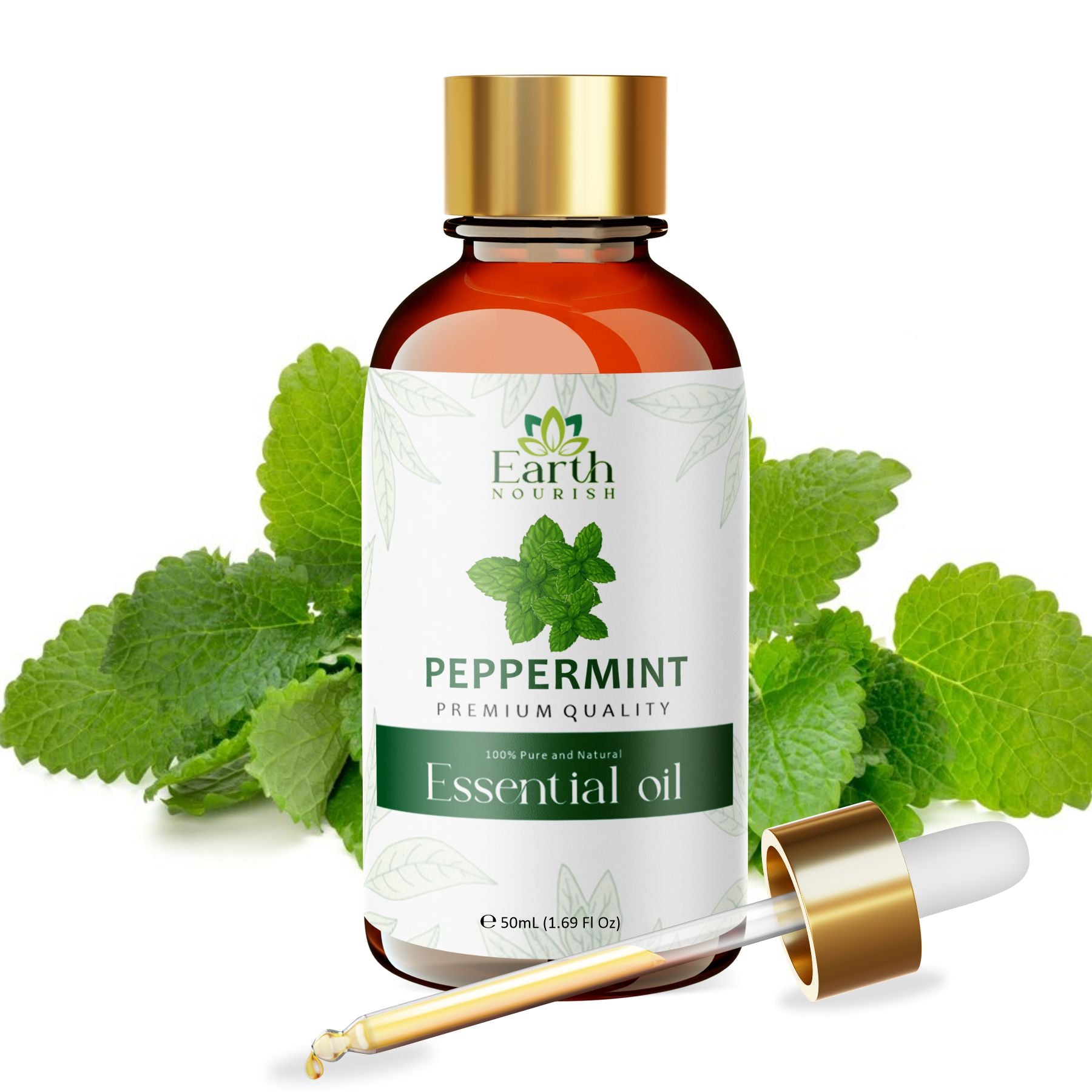 Peppermint Oil 50ml – Pure & Natural Essential Oil for Scalp Cooling & Refreshing Aromatherapy | Earth Nourish