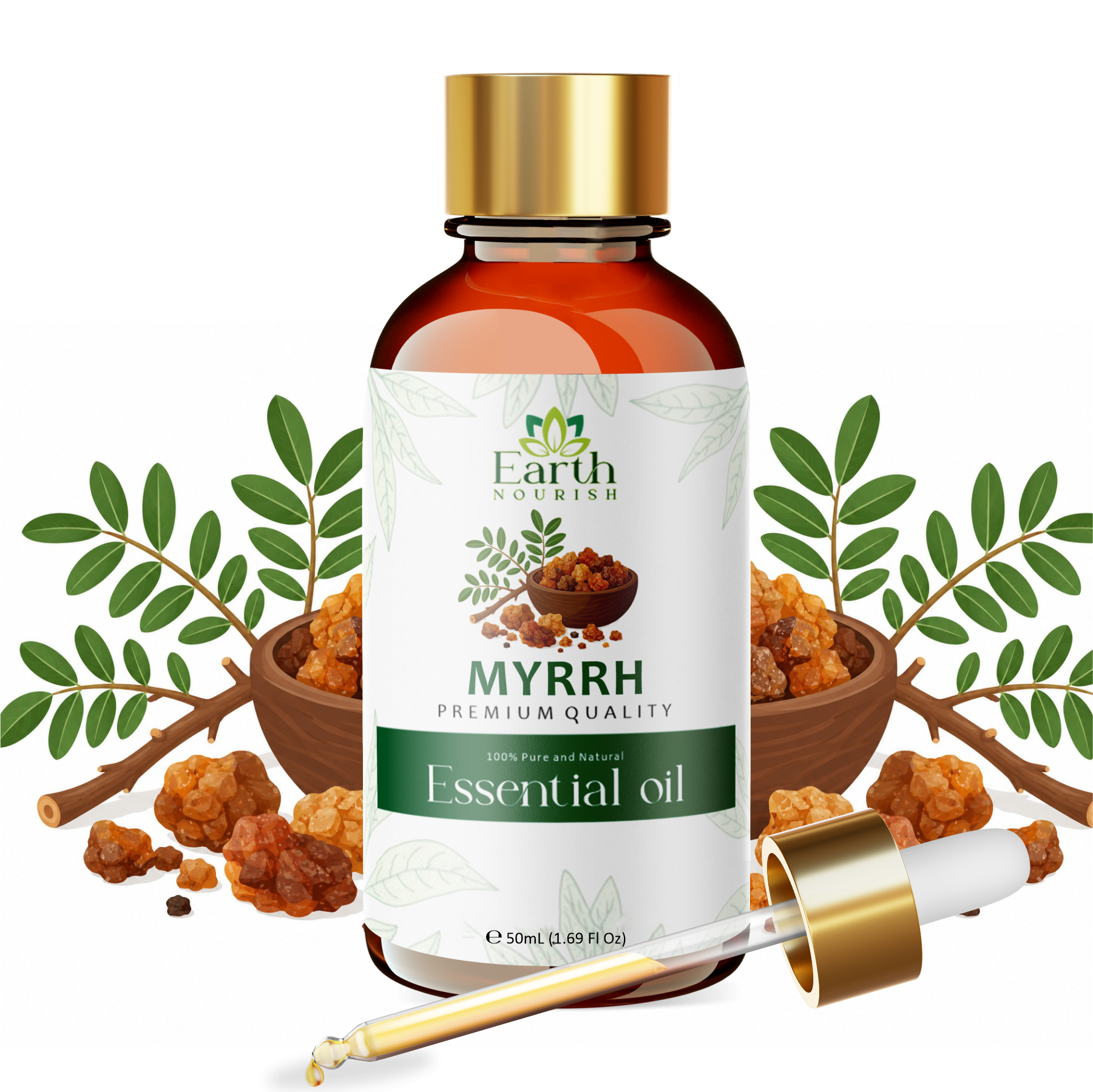 Myrrh Oil 50ml – Pure & Natural Essential Oil for Mature Skin & Grounding Aromatherapy | Earth Nourish