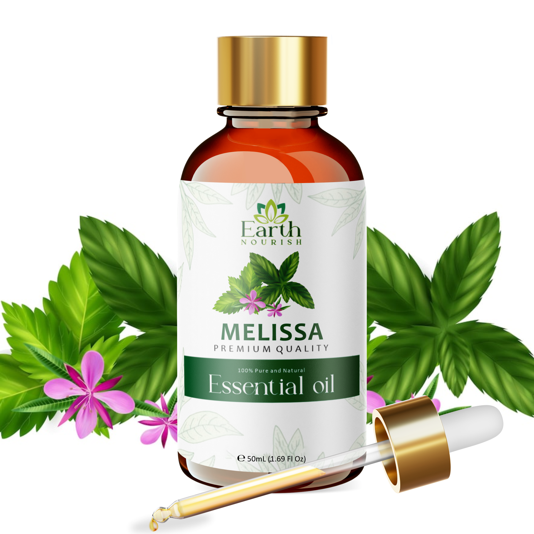 Melissa Oil 50ml – Pure & Natural Essential Oil for Mind Calming & Skin Balance | Earth Nourish