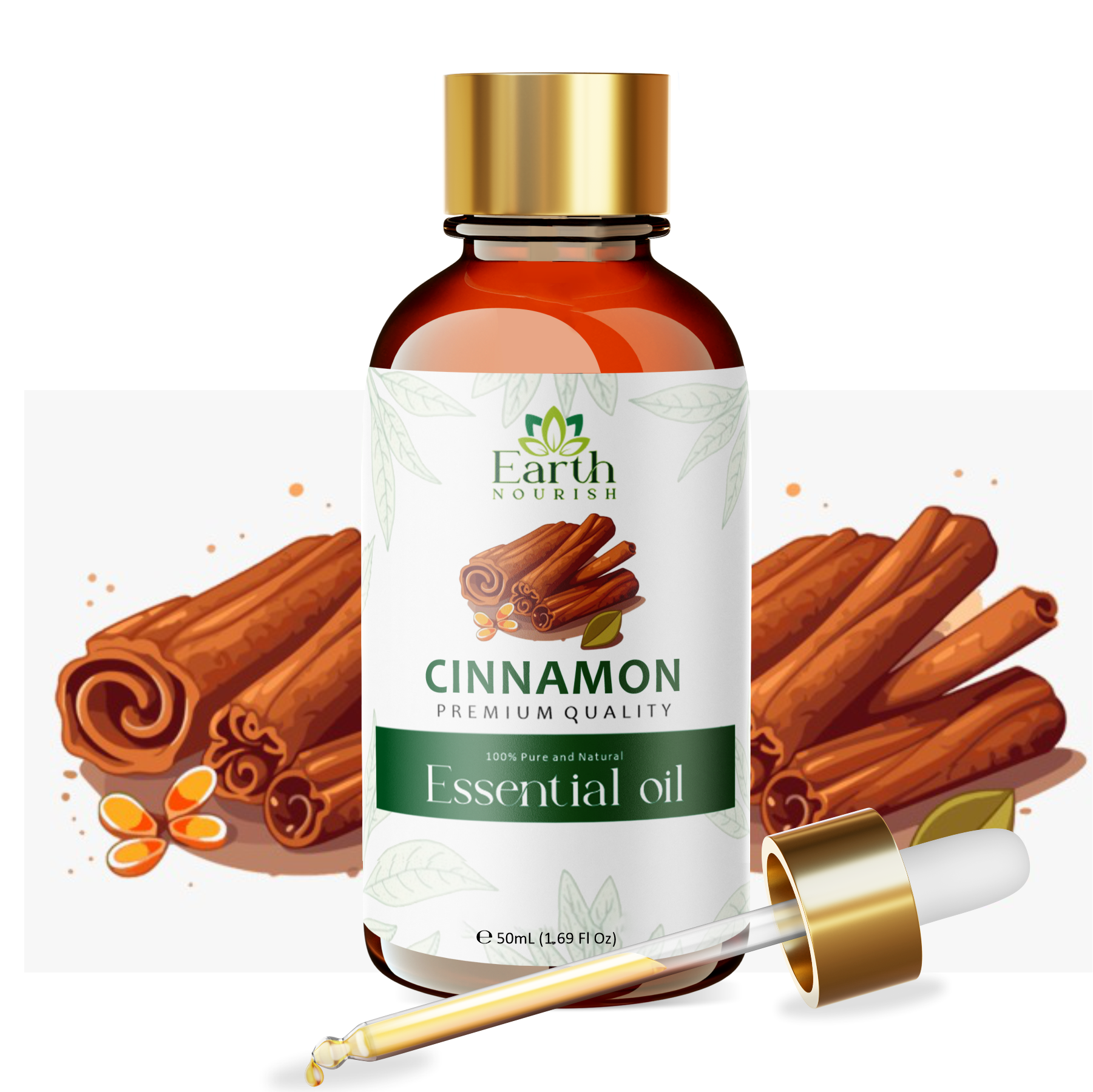 Cinnamon Oil 50ml – Pure & Natural Essential Oil for DIY & Aromatherapy | Earth Nourish