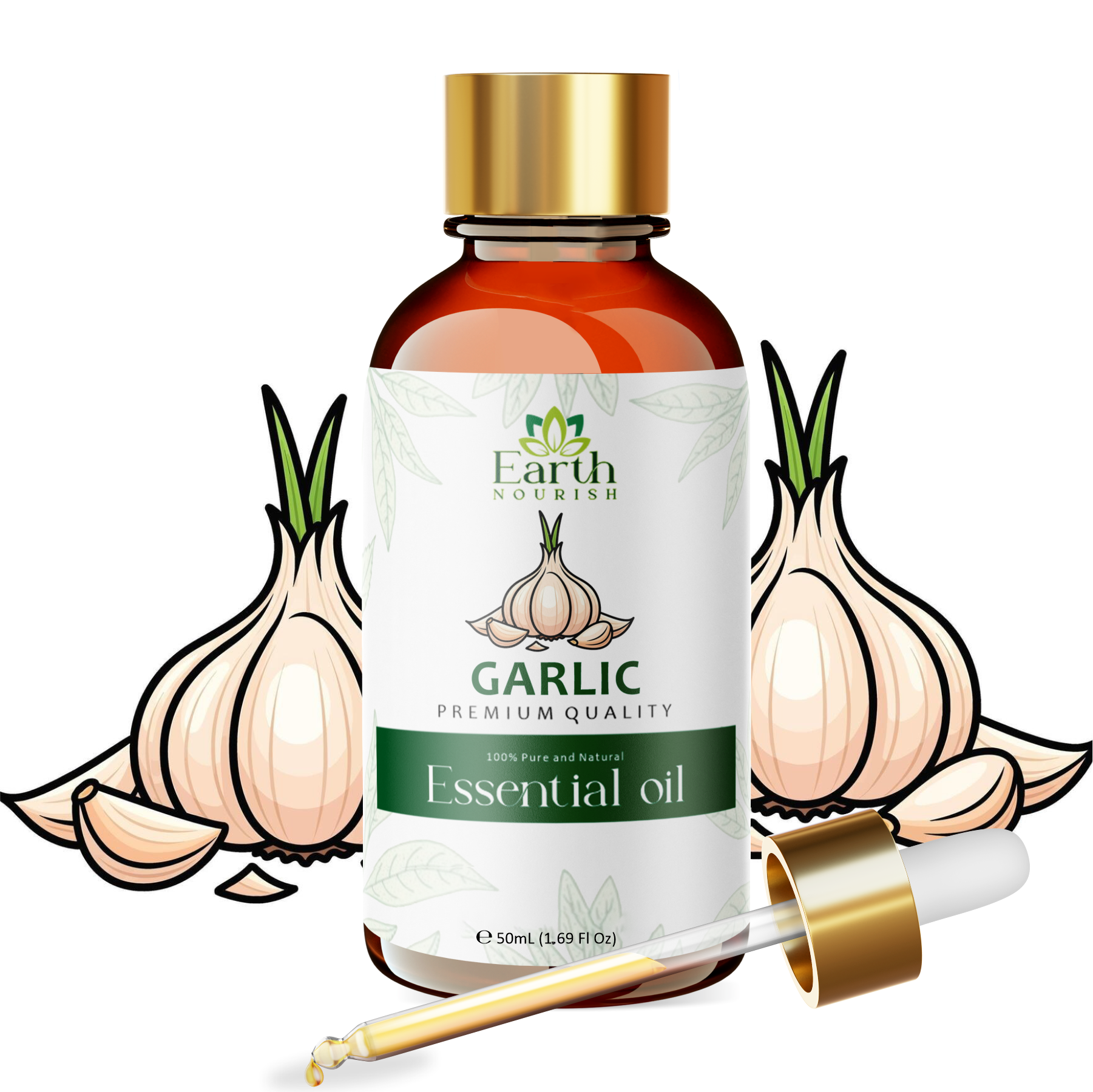 Garlic Oil 50ml – Pure & Natural Essential Oil for Hair Growth & Scalp Care | Earth Nourish