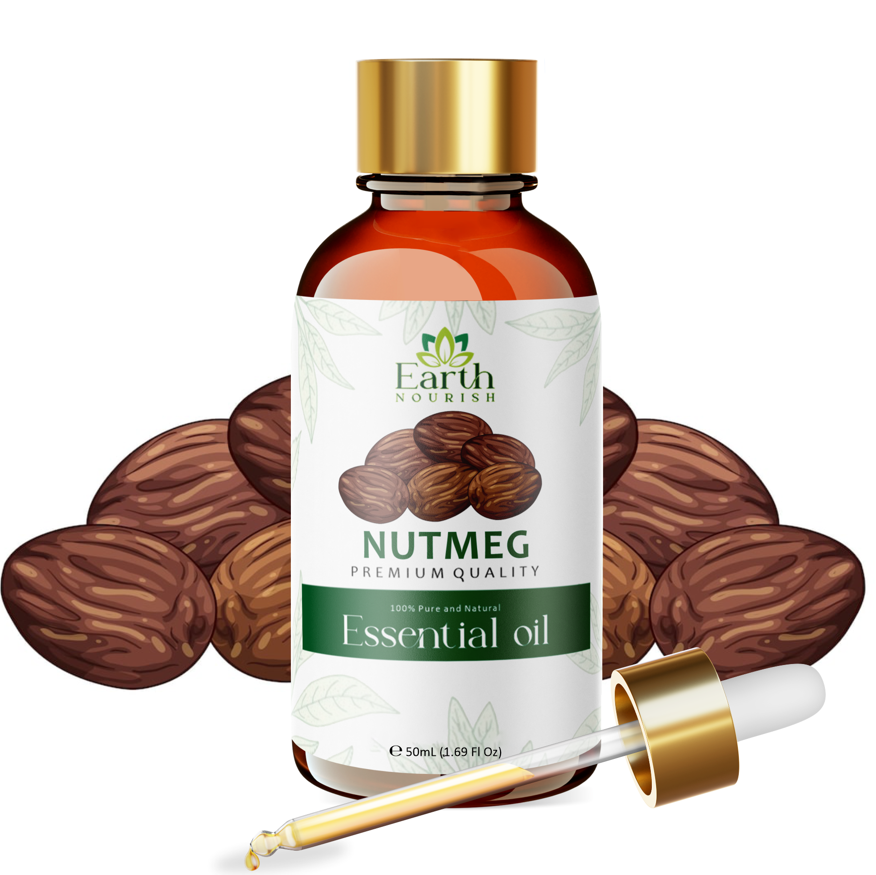 Nutmeg Oil 50ml – Pure & Natural Essential Oil for Warming Massage & Comforting Aromatherapy | Earth Nourish