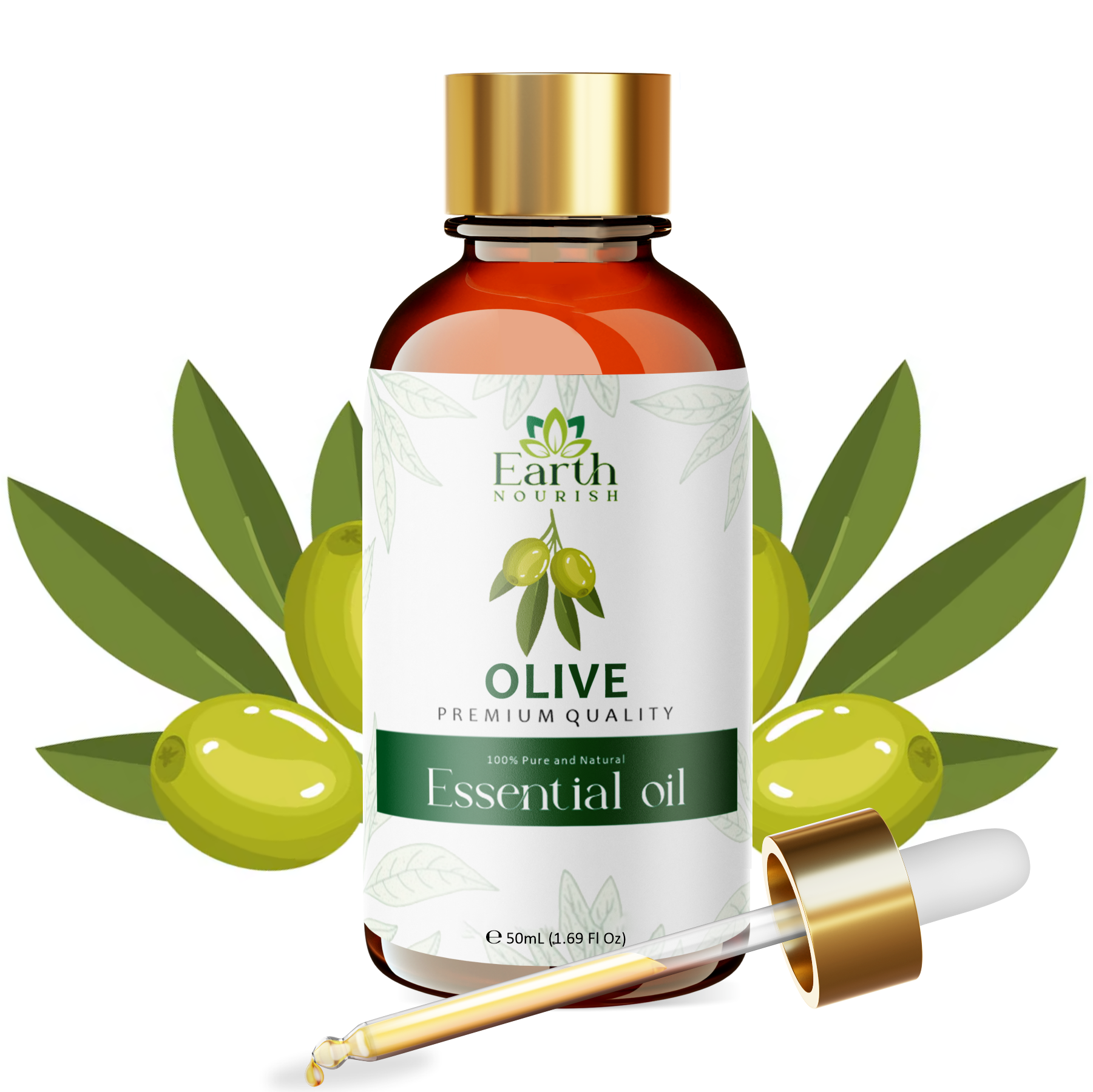 Olive Oil 50ml – Pure & Natural Extra Virgin Carrier Oil for Deep Skin Moisture & Hair Conditioning | Earth Nourish