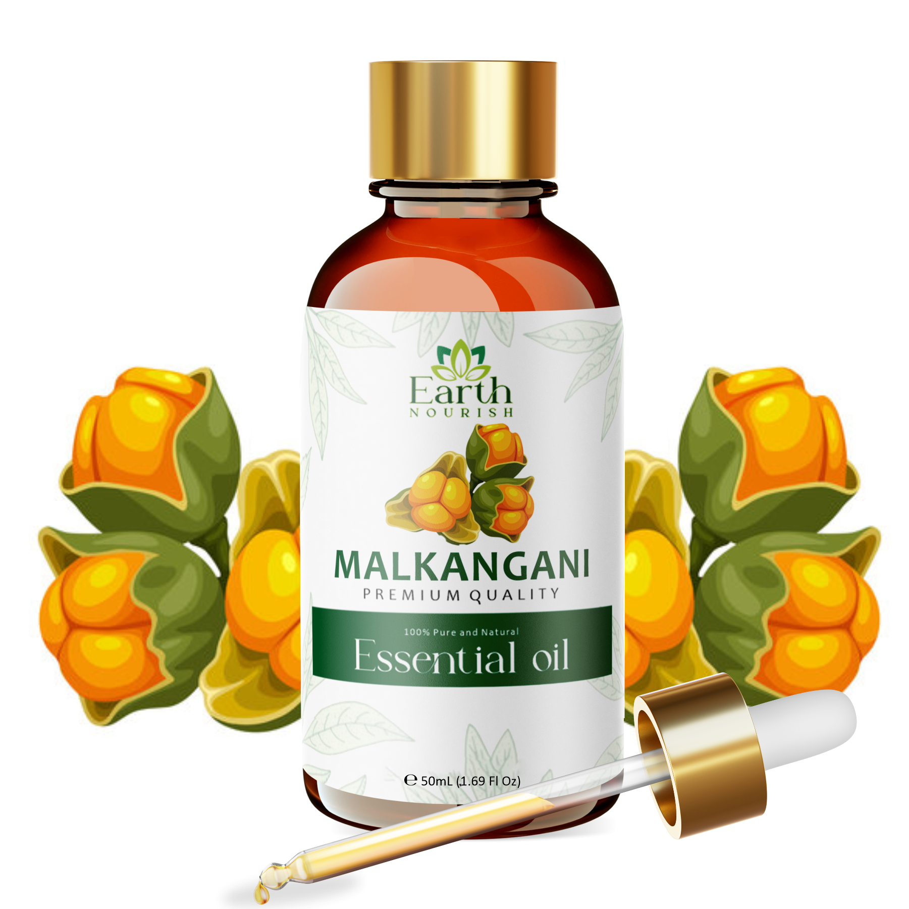 Malkangani Oil 50ml – Pure & Natural Cold-Pressed Carrier Oil for Scalp Health & Joint Comfort | Earth Nourish