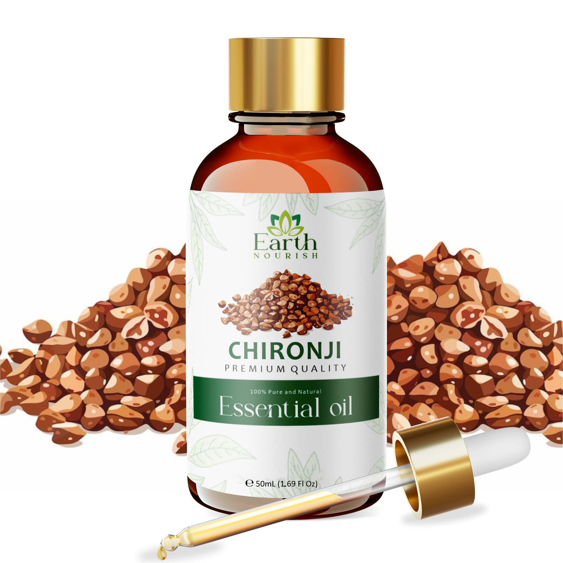 Chironji Oil 50ml – Pure & Natural Carrier Oil for Skin Glow & Hair Care | Earth Nourish