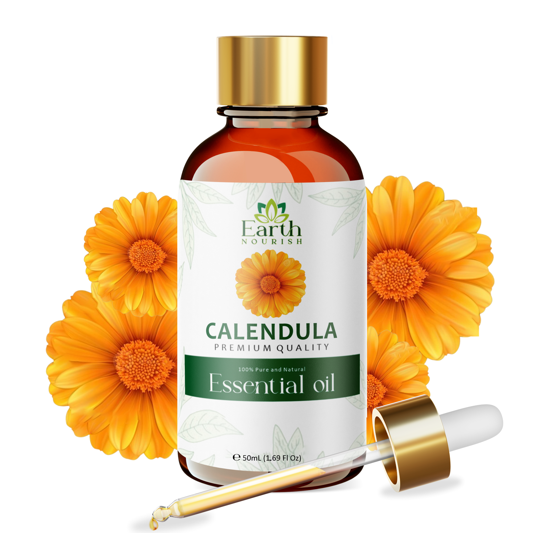 Calendula Oil 50ml – Pure & Natural Infused Oil for Sensitive Skin & Body Care | Earth NourishOil 50ml – Pure & Natural Essential Oil for DIY & Aromatherapy | Earth Nourish (Copy)
