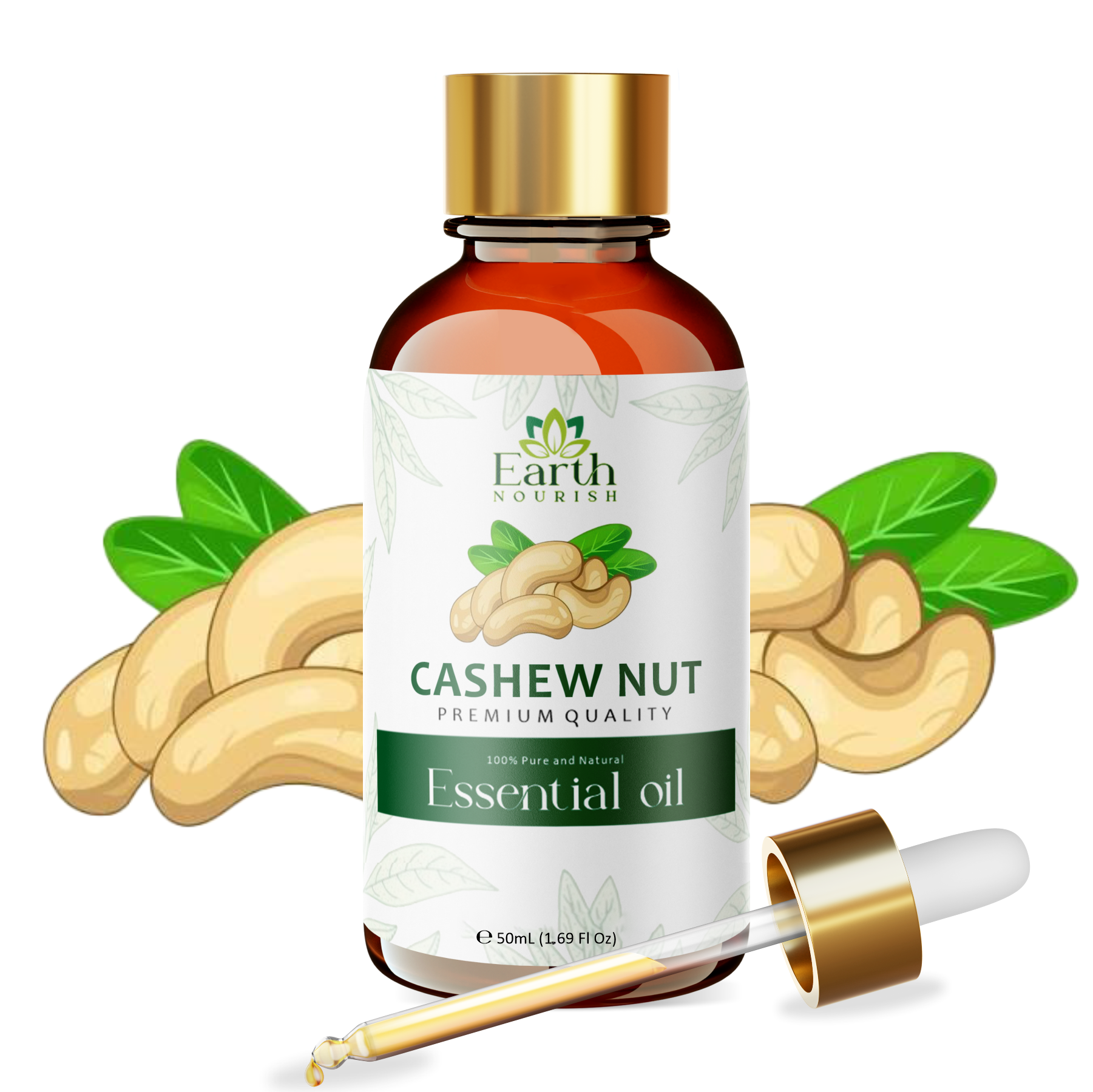Cashew Nut Oil 50ml – Pure & Natural Carrier Oil for Skin & Hair Care | Earth Nourish