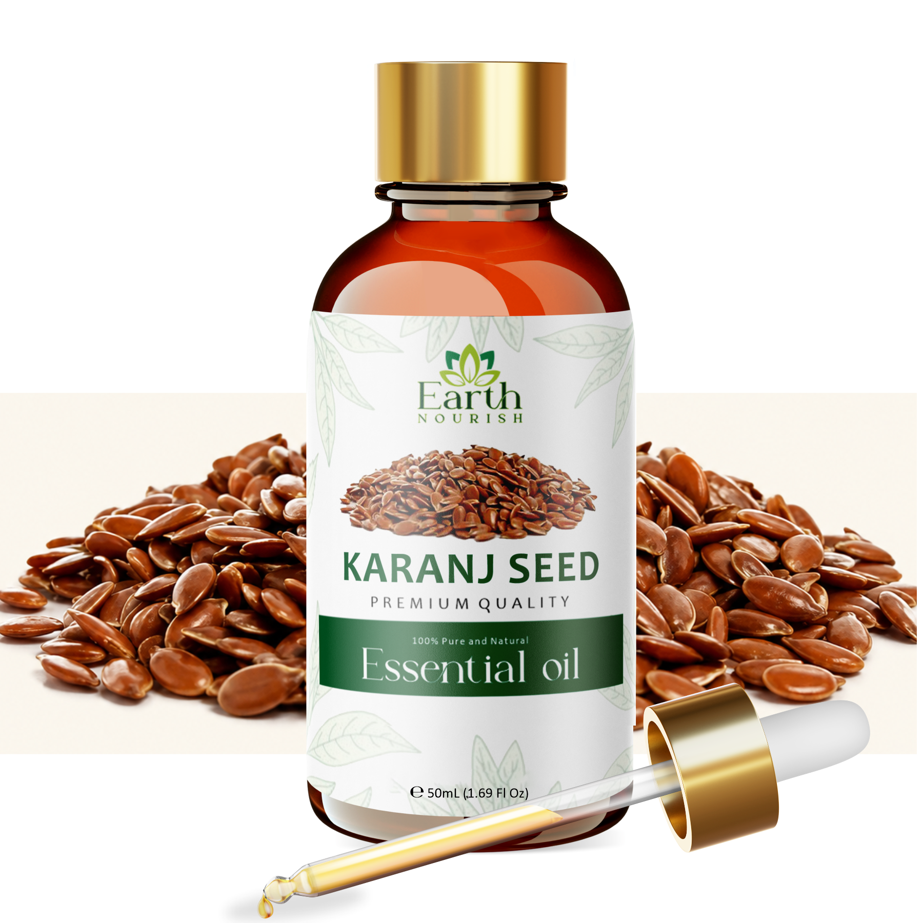 Karanj Seed Oil 50ml – Pure & Natural Cold-Pressed Carrier Oil for Scalp Care & Skin Protection | Earth Nourish